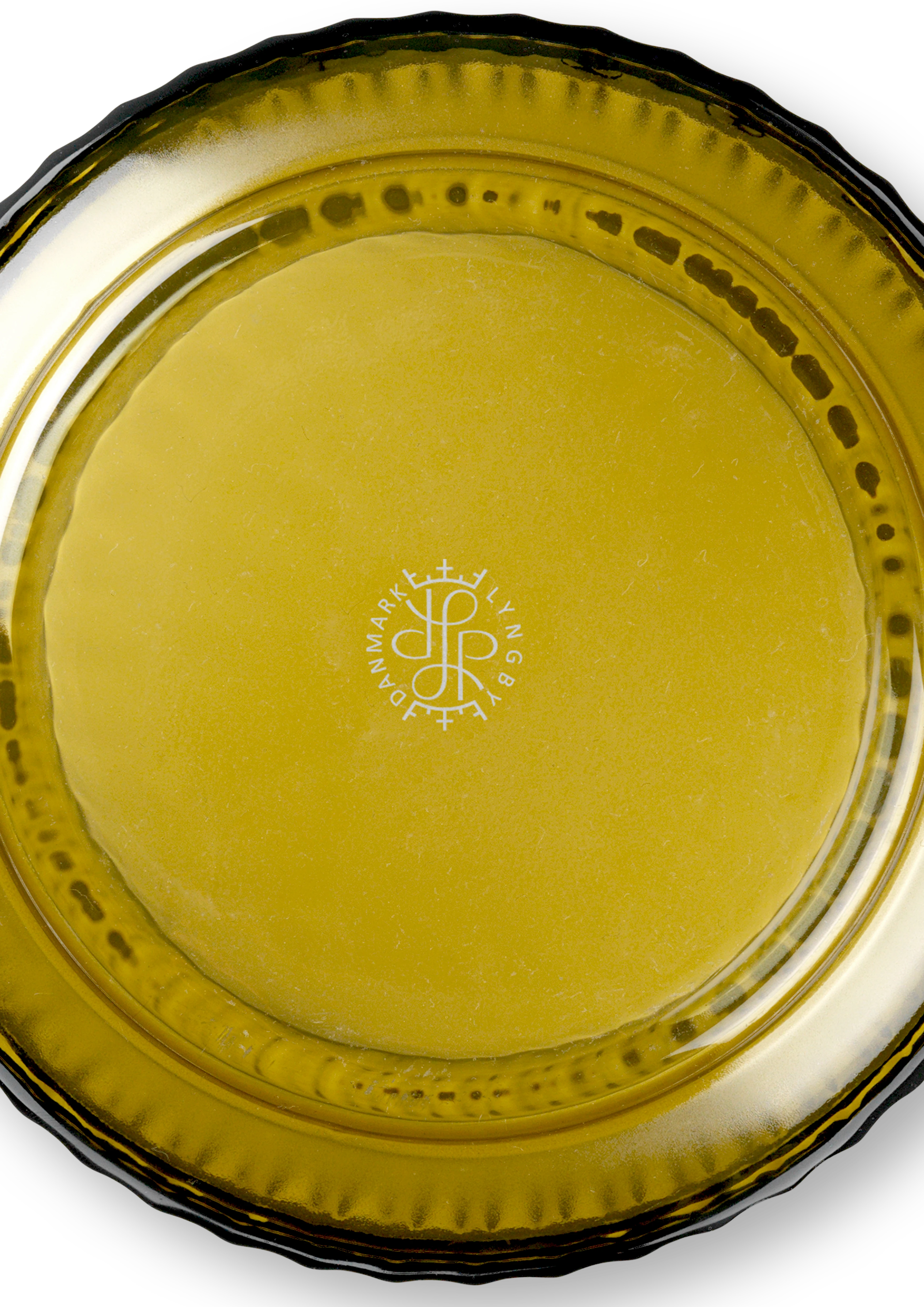 Vase H25 cm von Lyngby Porcelæn in der Farbe Olivgrün, hergestellt aus Glas