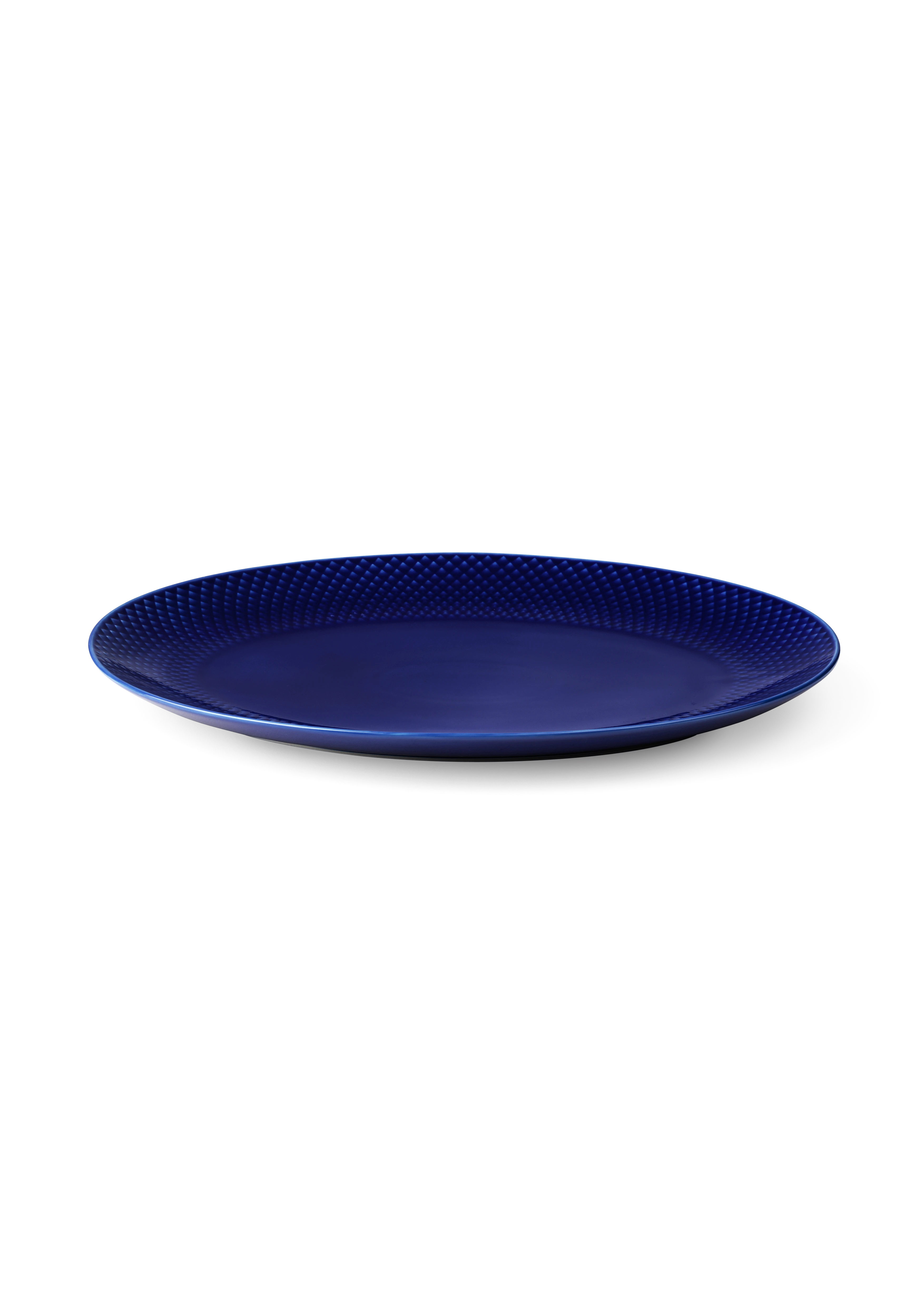 Ovale Servierplatte 35x26.5 cm von Lyngby Porcelæn in der Farbe Dunkelblau, hergestellt aus Keramik