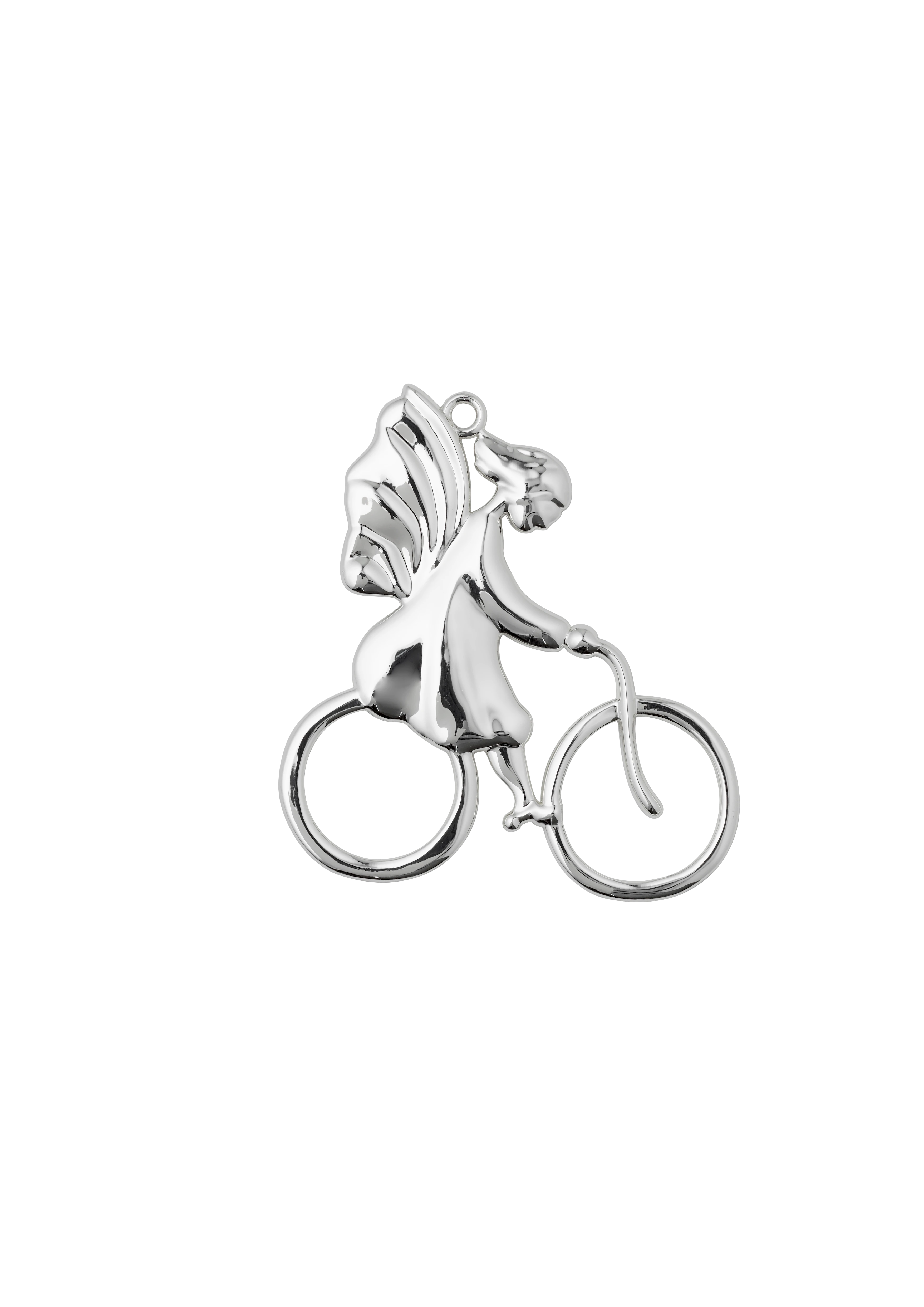 Englepige på cykel H7 fra Rosendahl i farven Forsølvet, lavet af Metal