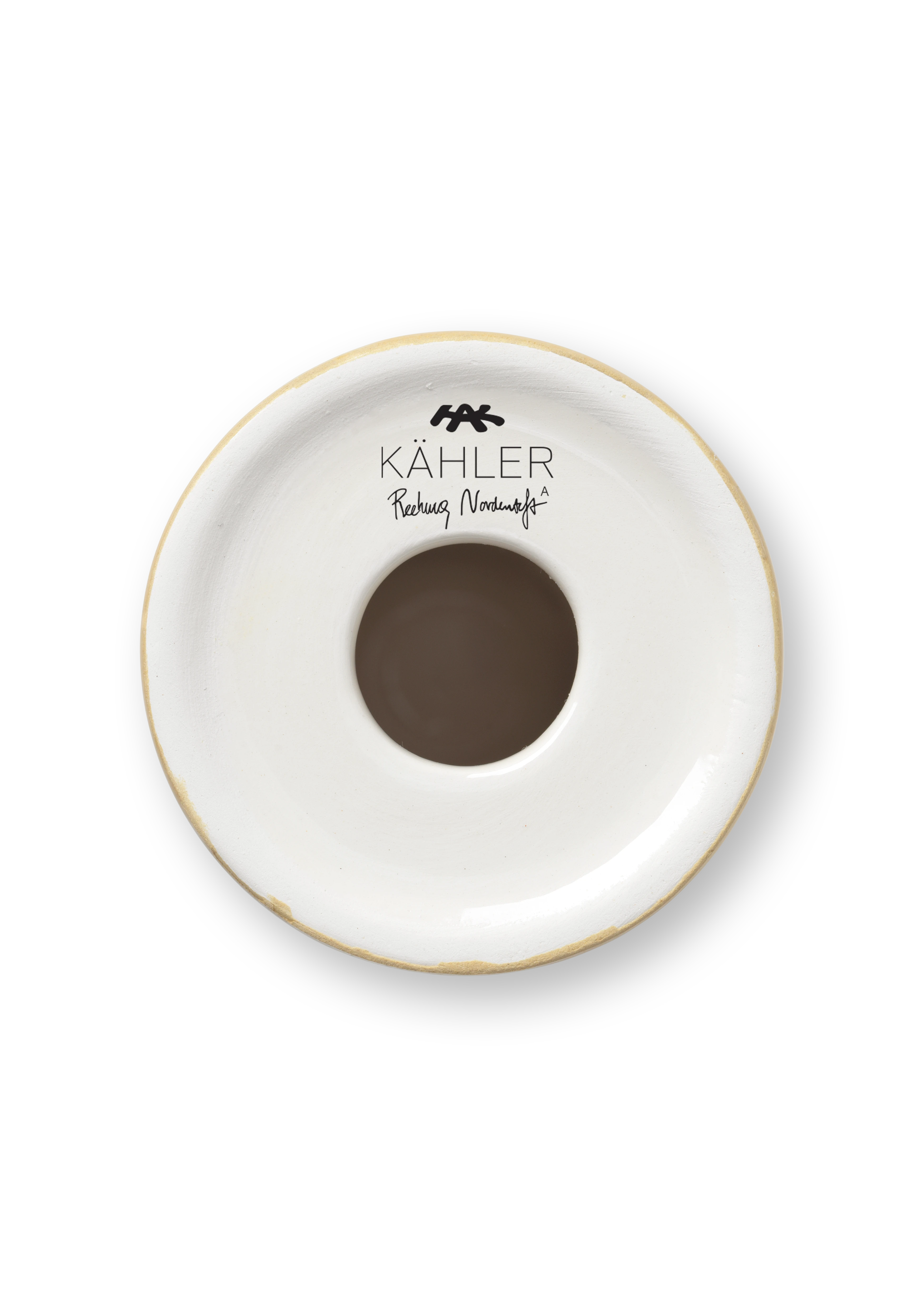 Candle holder H16 cm from Kähler  in Ochre color, made of Ceramics