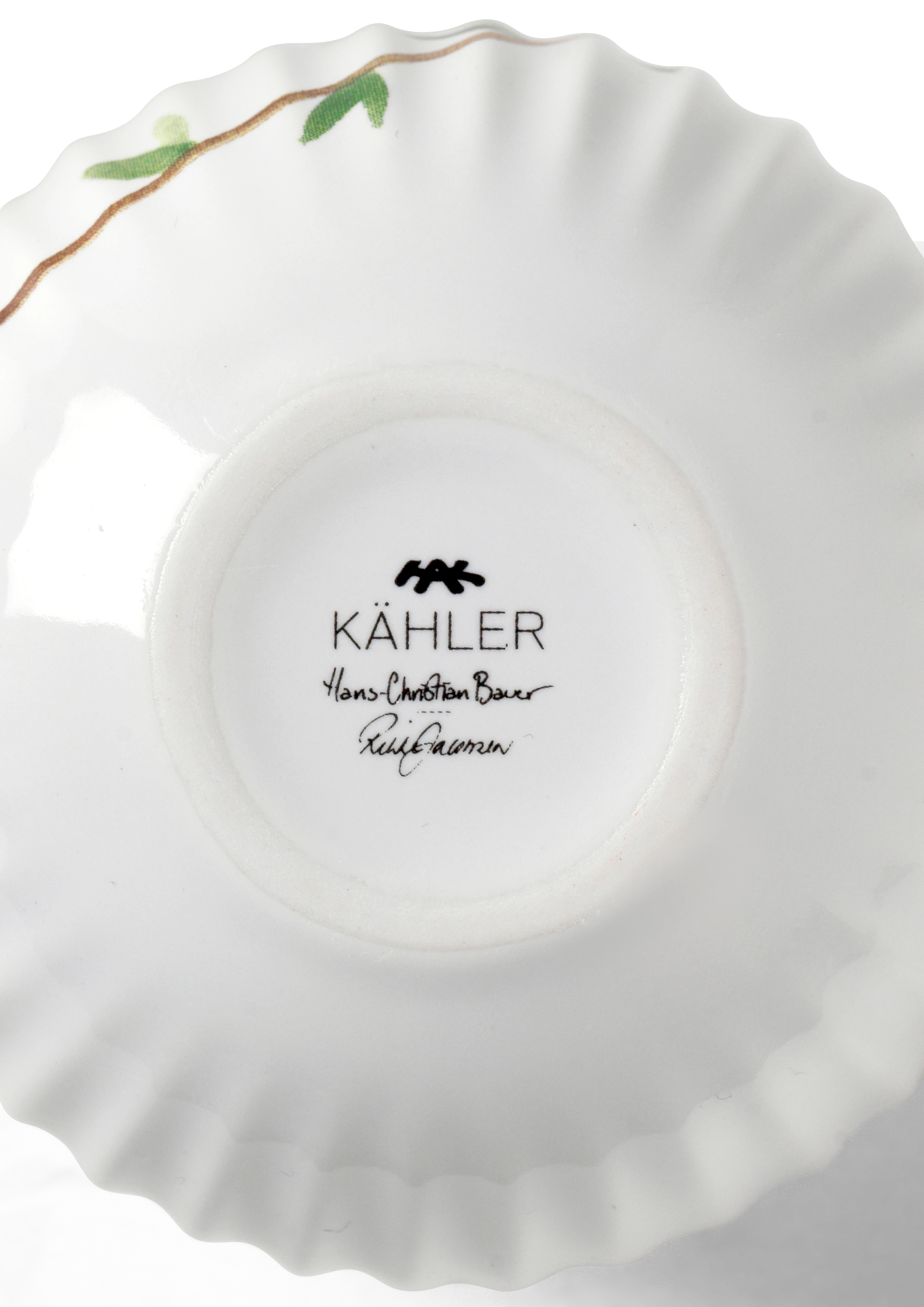 Vase miniature 3 stk. fra Kähler i farven Hvid m. deko, lavet af Keramik