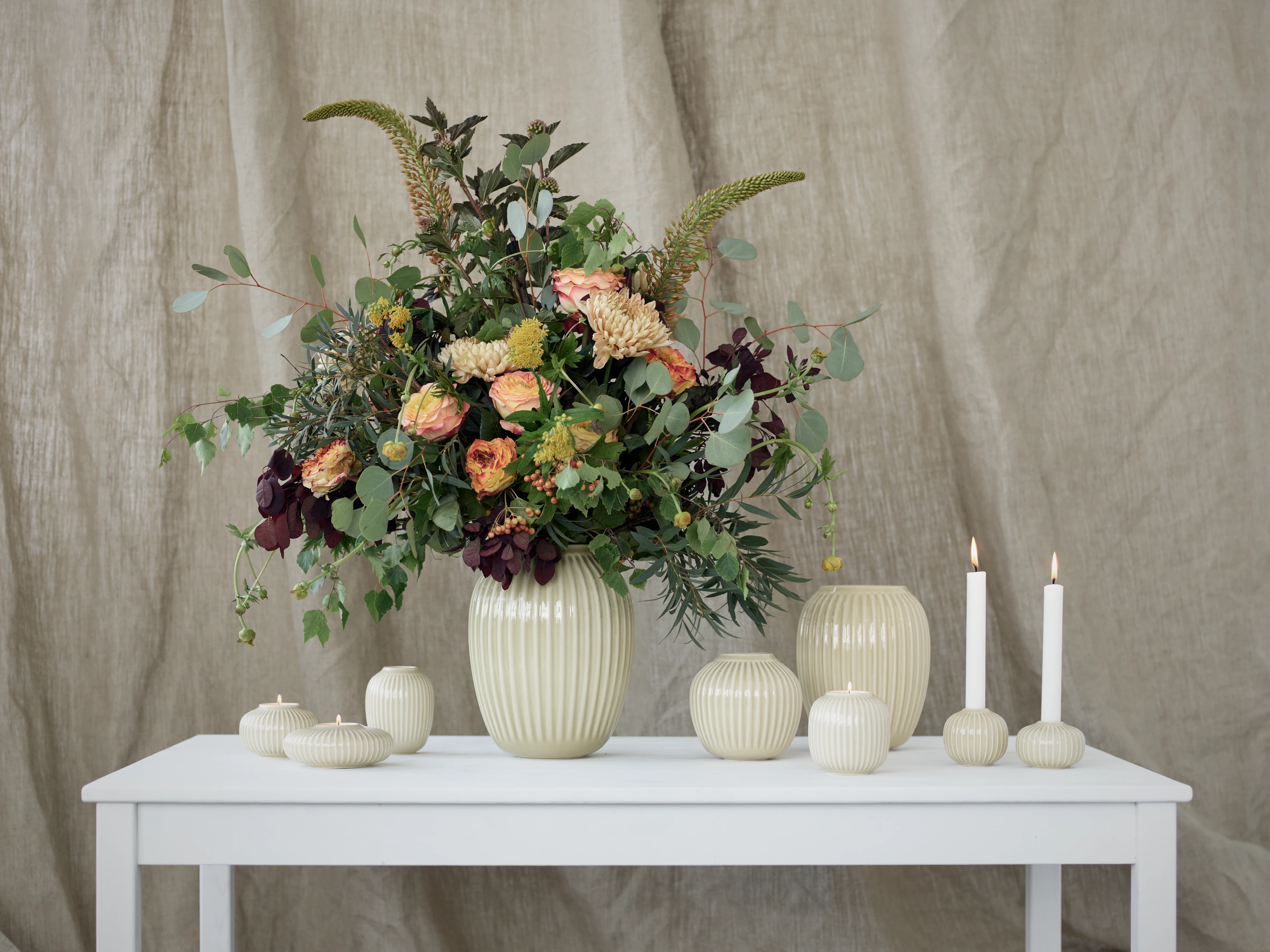 Telyslykt Ø10 cm fra Kähler i fargen Bjørk, laget av Keramikk