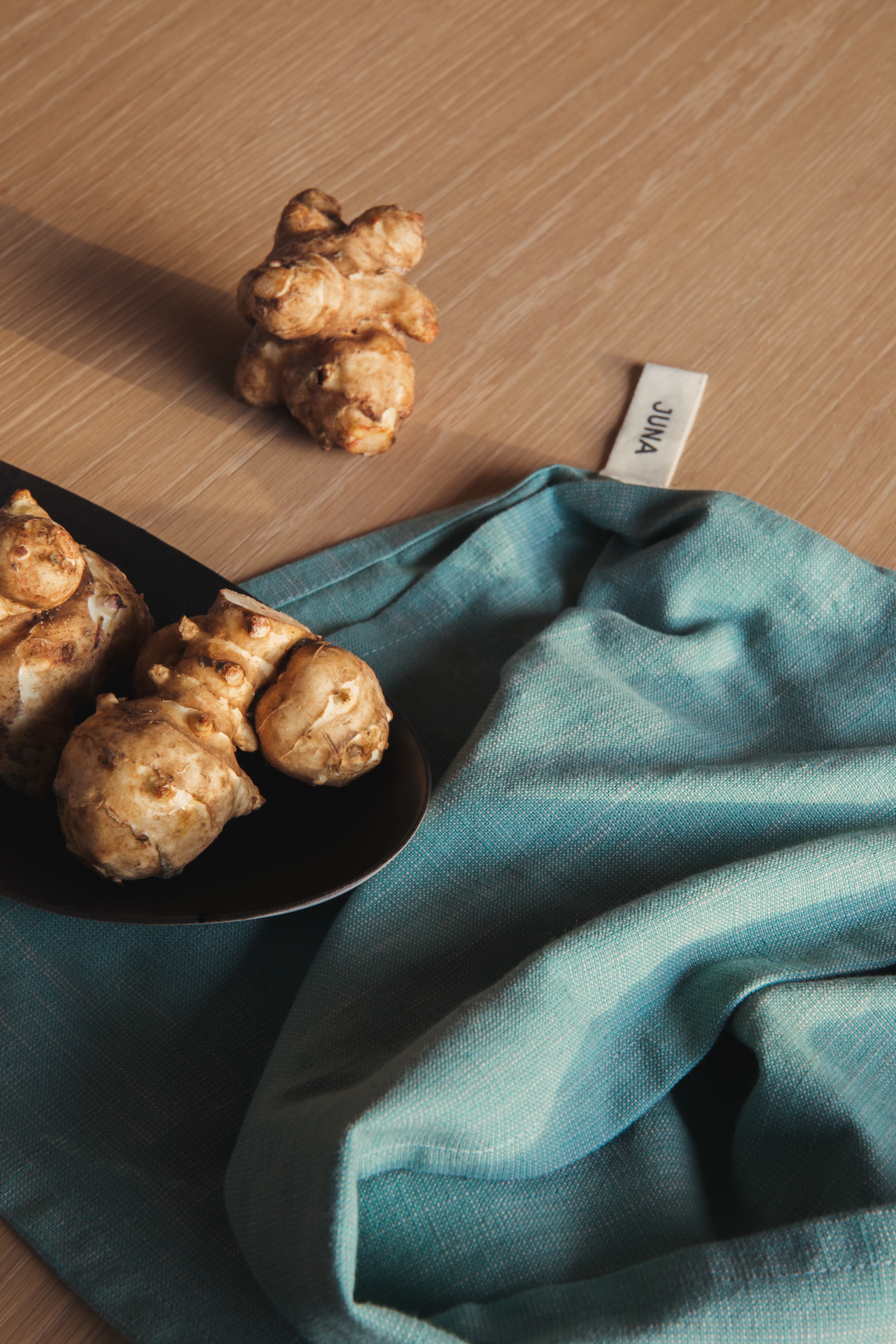 Tea towel 50x70 cm from JUNA in Turquoise color, made of Cotton