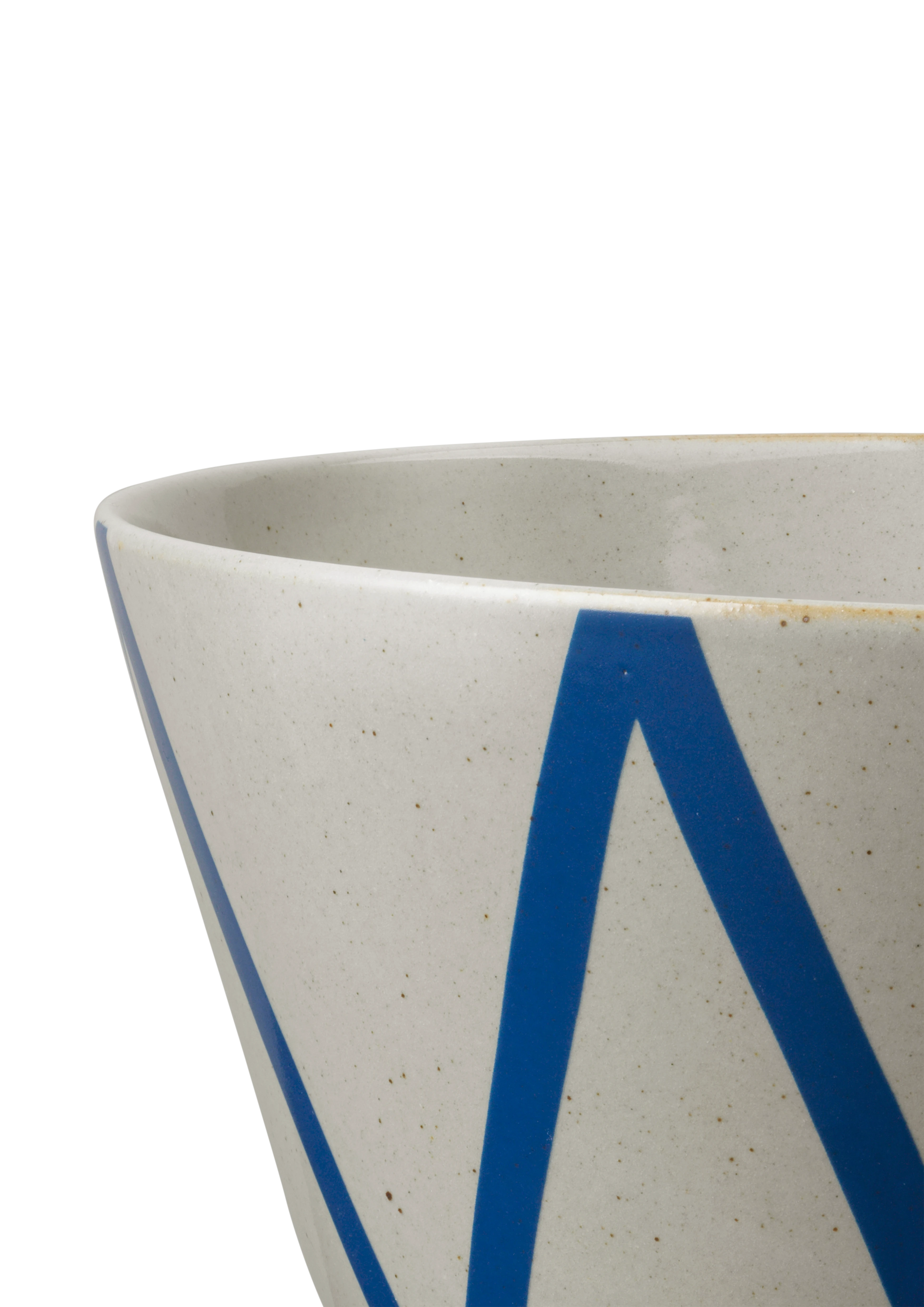 Skål Ø21 cm fra Lyngby Porcelæn i farven Zigzag, lavet af Keramik