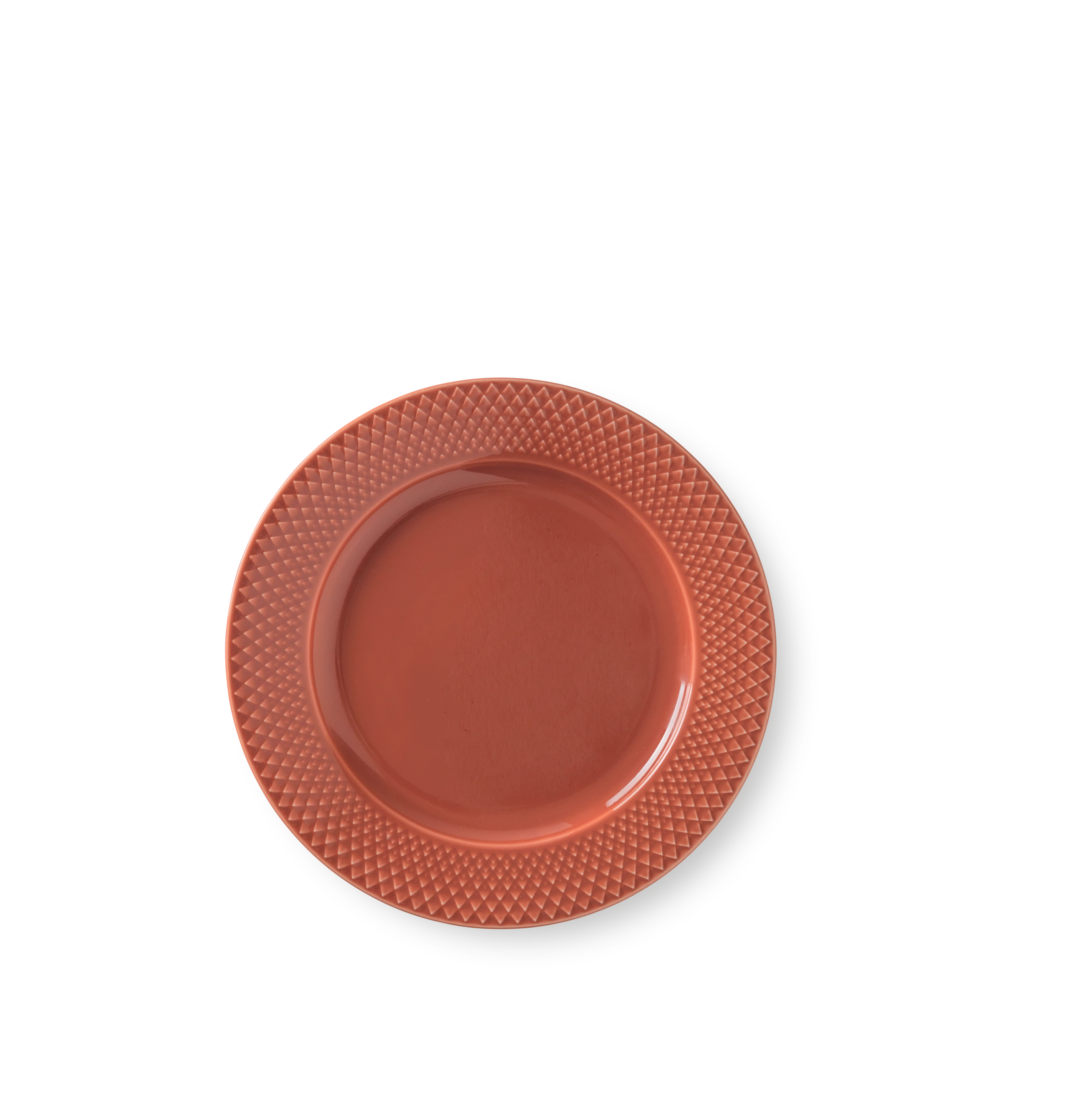 Lunch-Teller Ø23 cm von Lyngby Porcelæn in der Farbe Terracotta, hergestellt aus Keramik