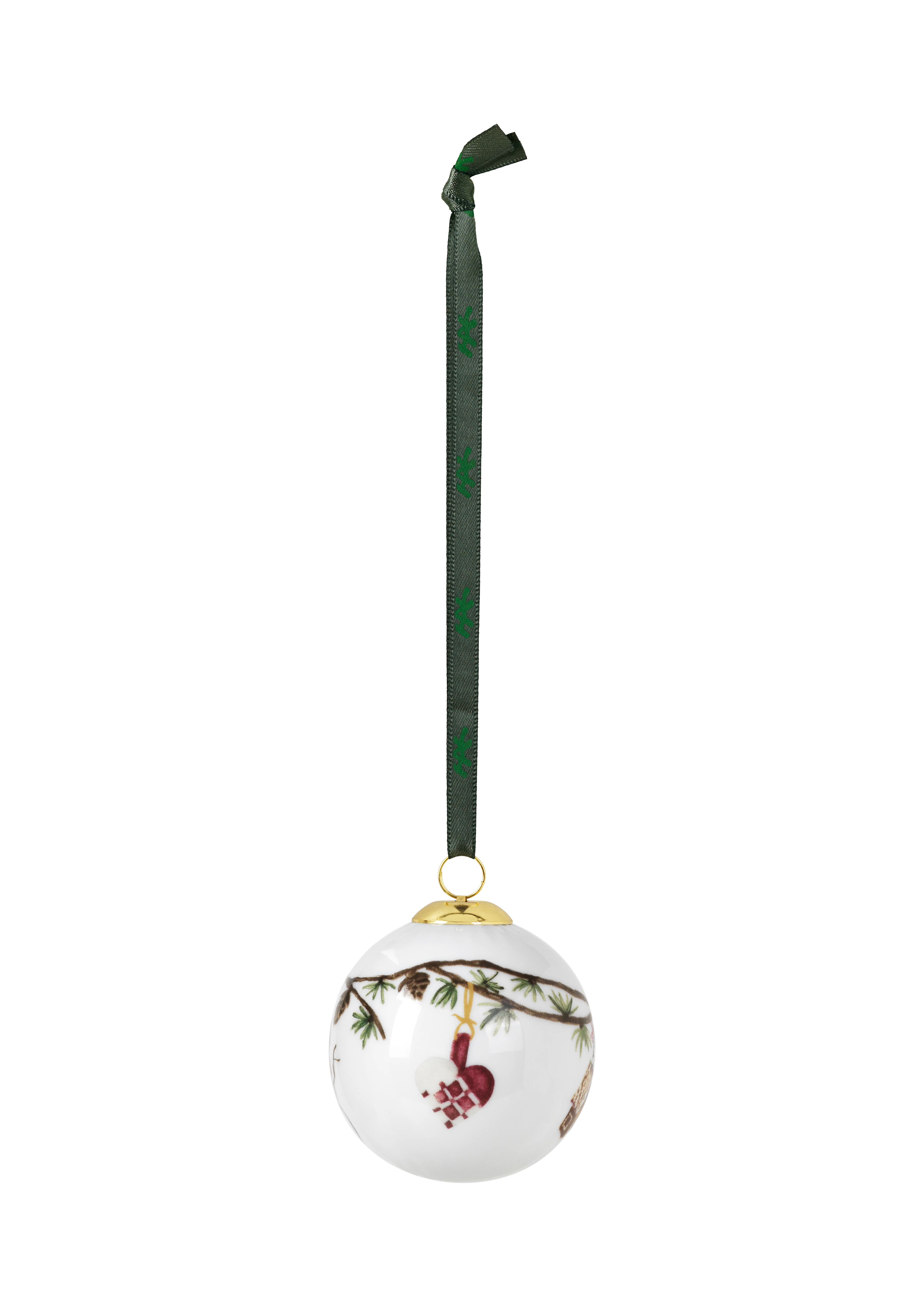 Bauble 2020 Ø6 cm from Kähler  in White w. deco color, made of Ceramics