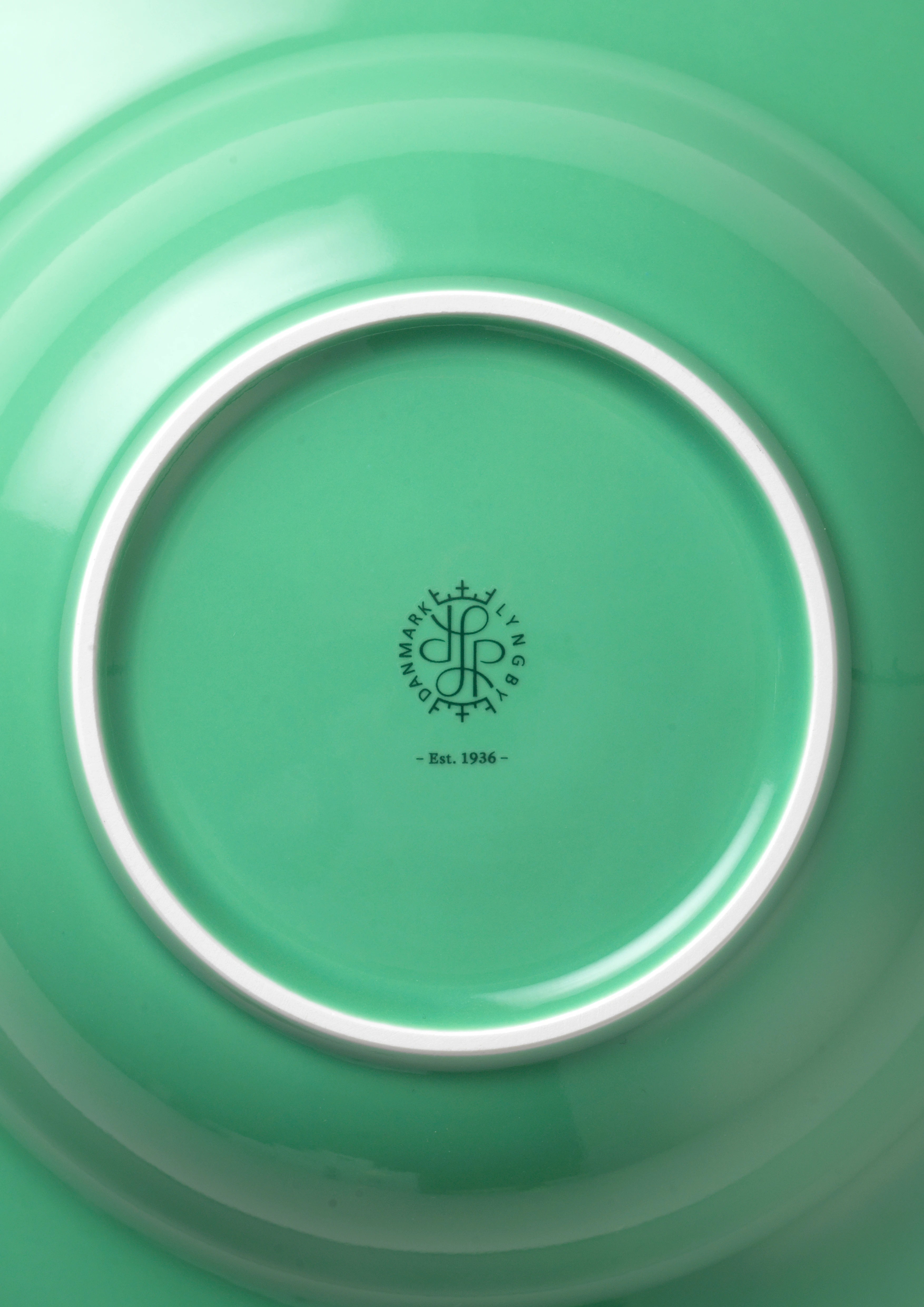 Soup plate Ø24.5 cm from Lyngby Porcelæn in Green color, made of Ceramics