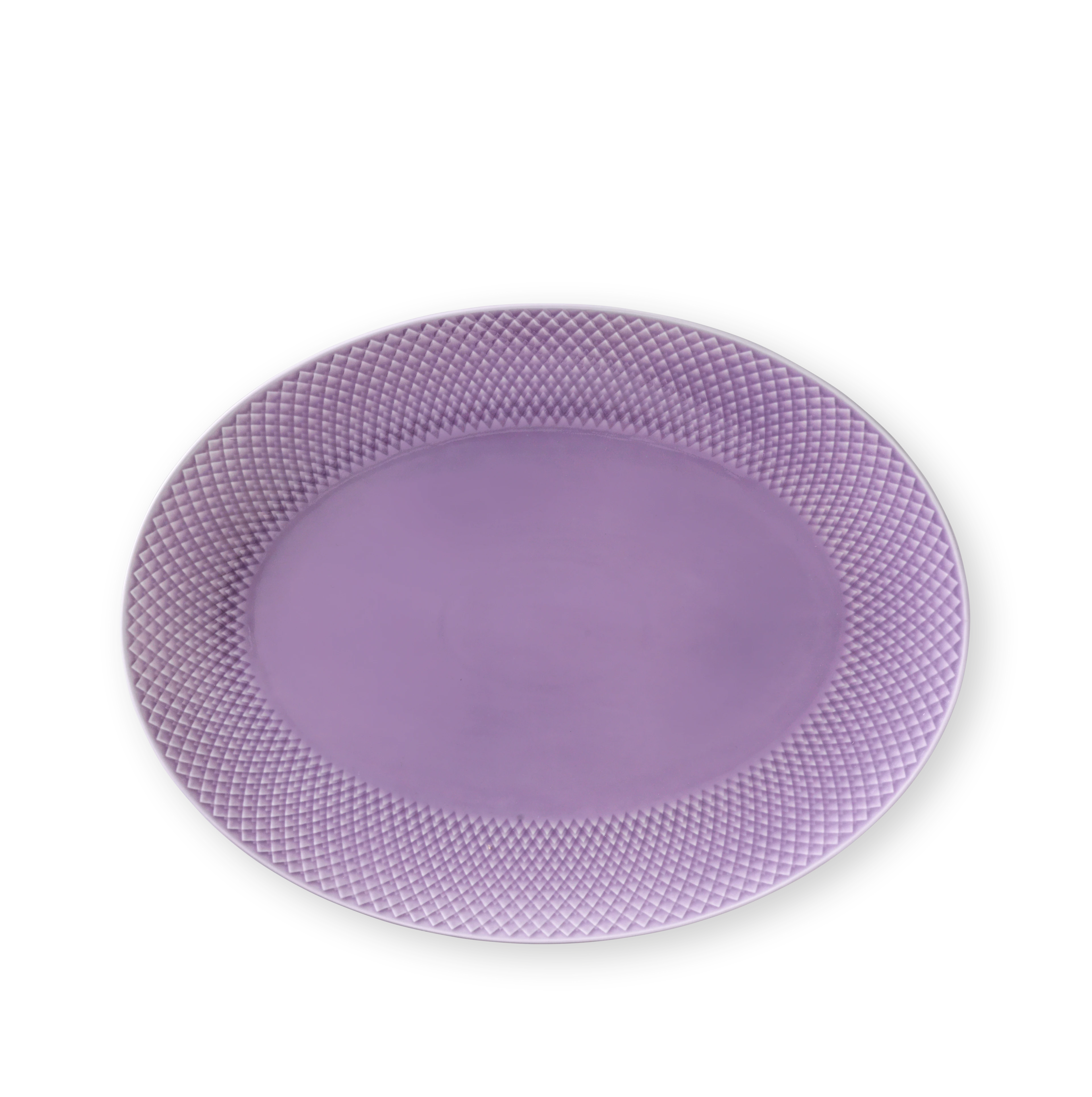 Oval serveringsfat 35x26.5 cm från Lyngby Porcelæn i färgen Lila, tillverkad av Keramik