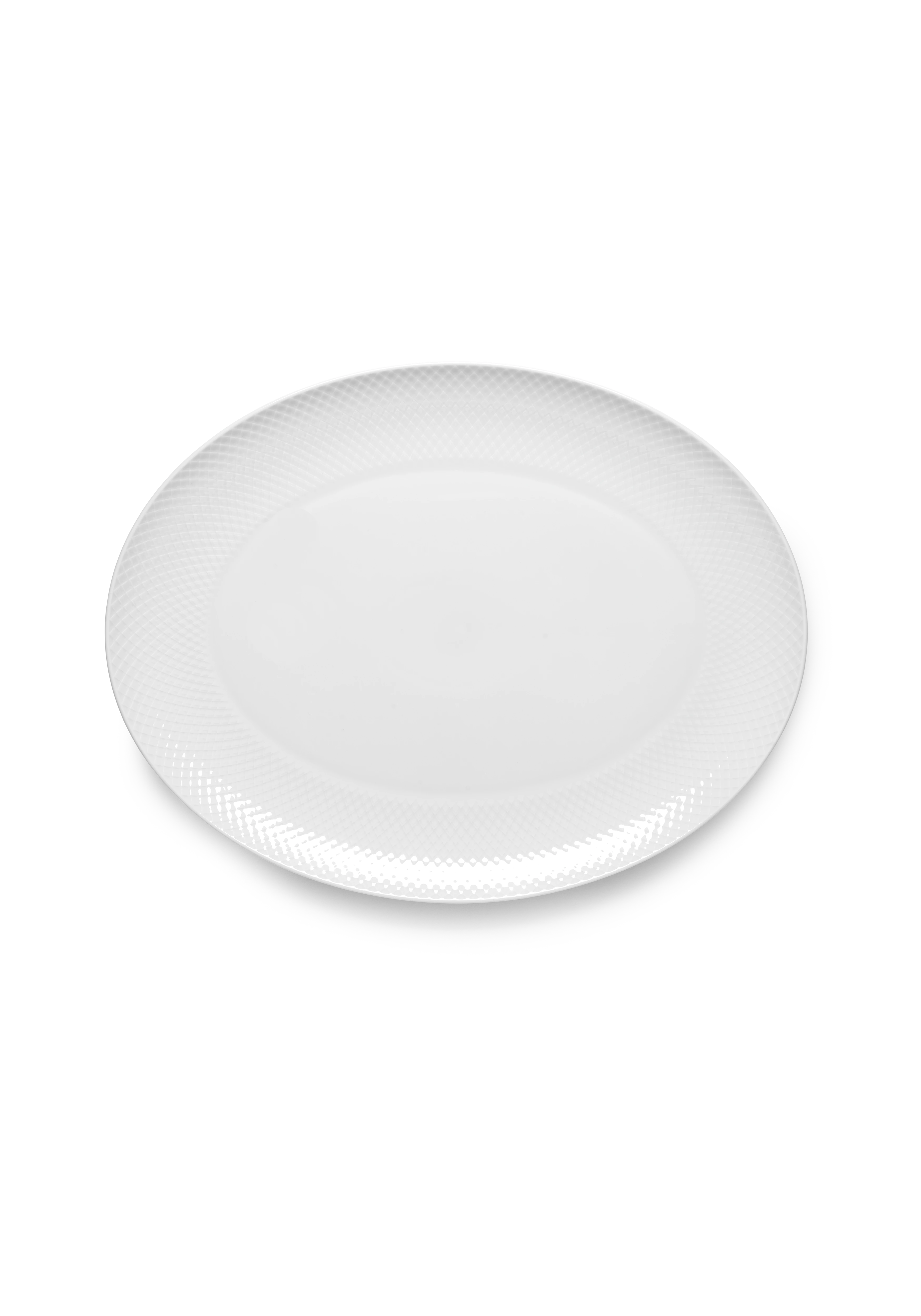 Oval serveringsfat 42x32 cm fra Lyngby Porcelæn i fargen Hvit, laget av Keramikk