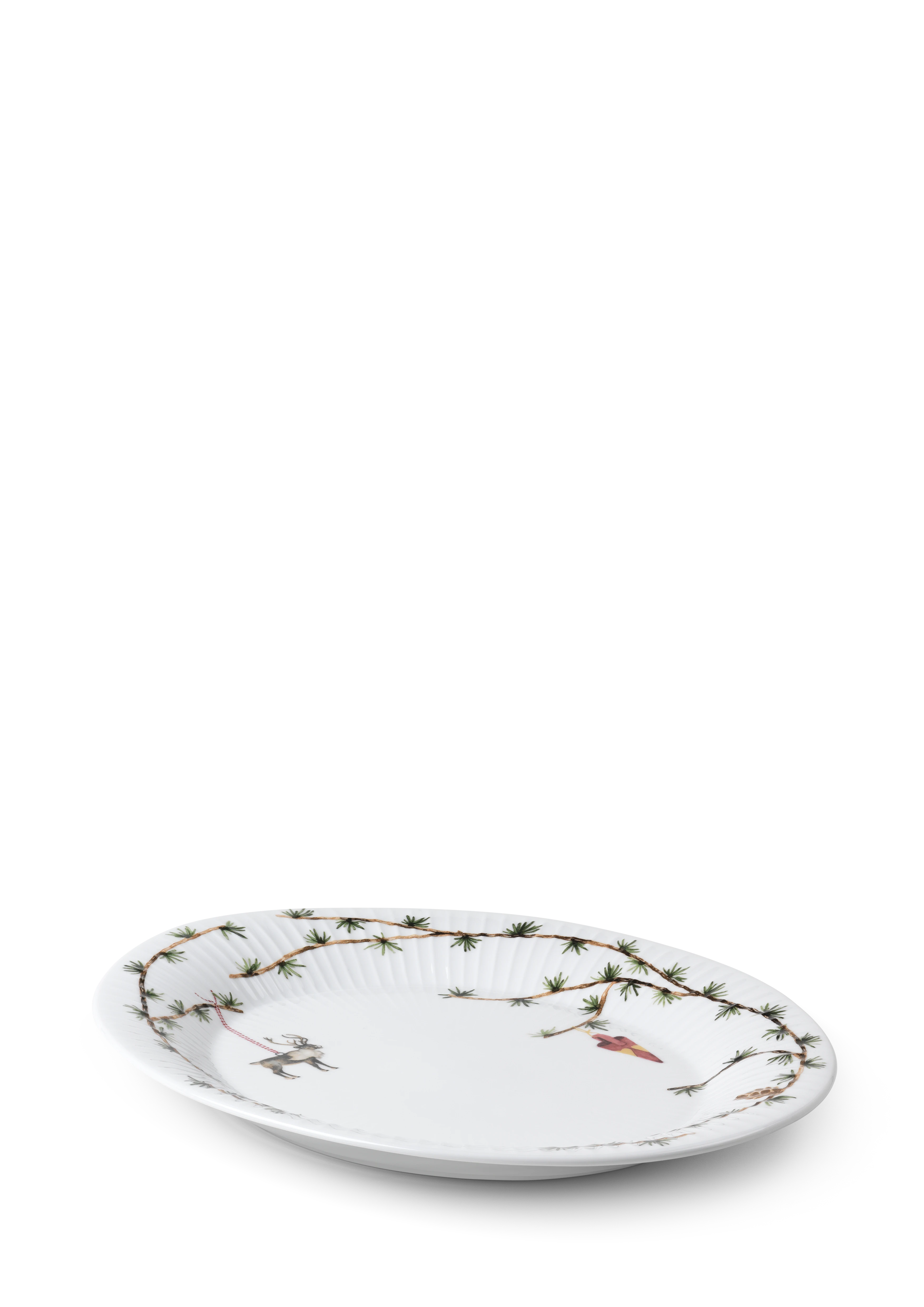 Oval dish 34x27 cm from Kähler  in White w. deco color, made of Ceramics