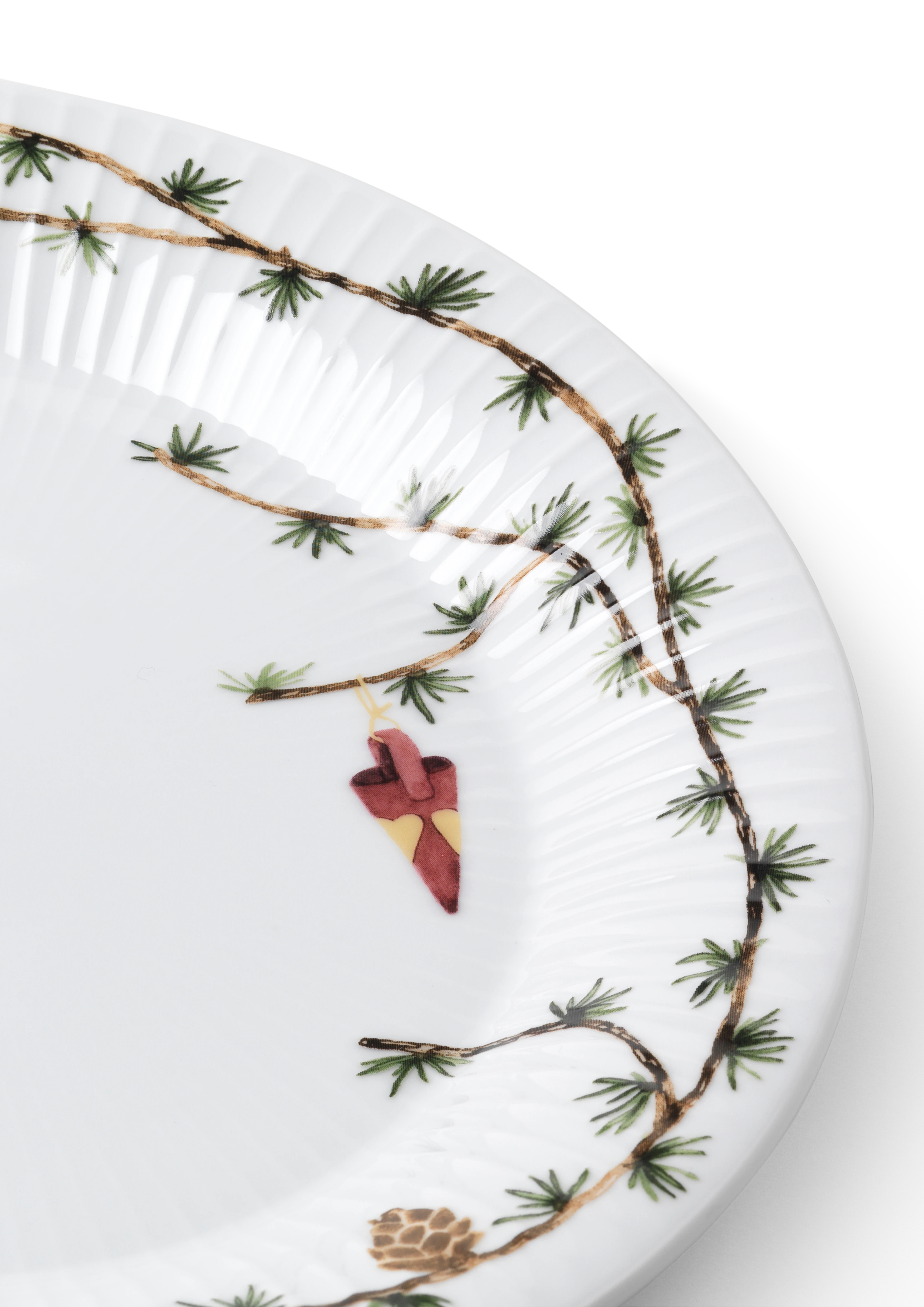 Oval bord skål 34x27 cm fra Kähler i fargen Hvit m. deko, laget av Keramikk