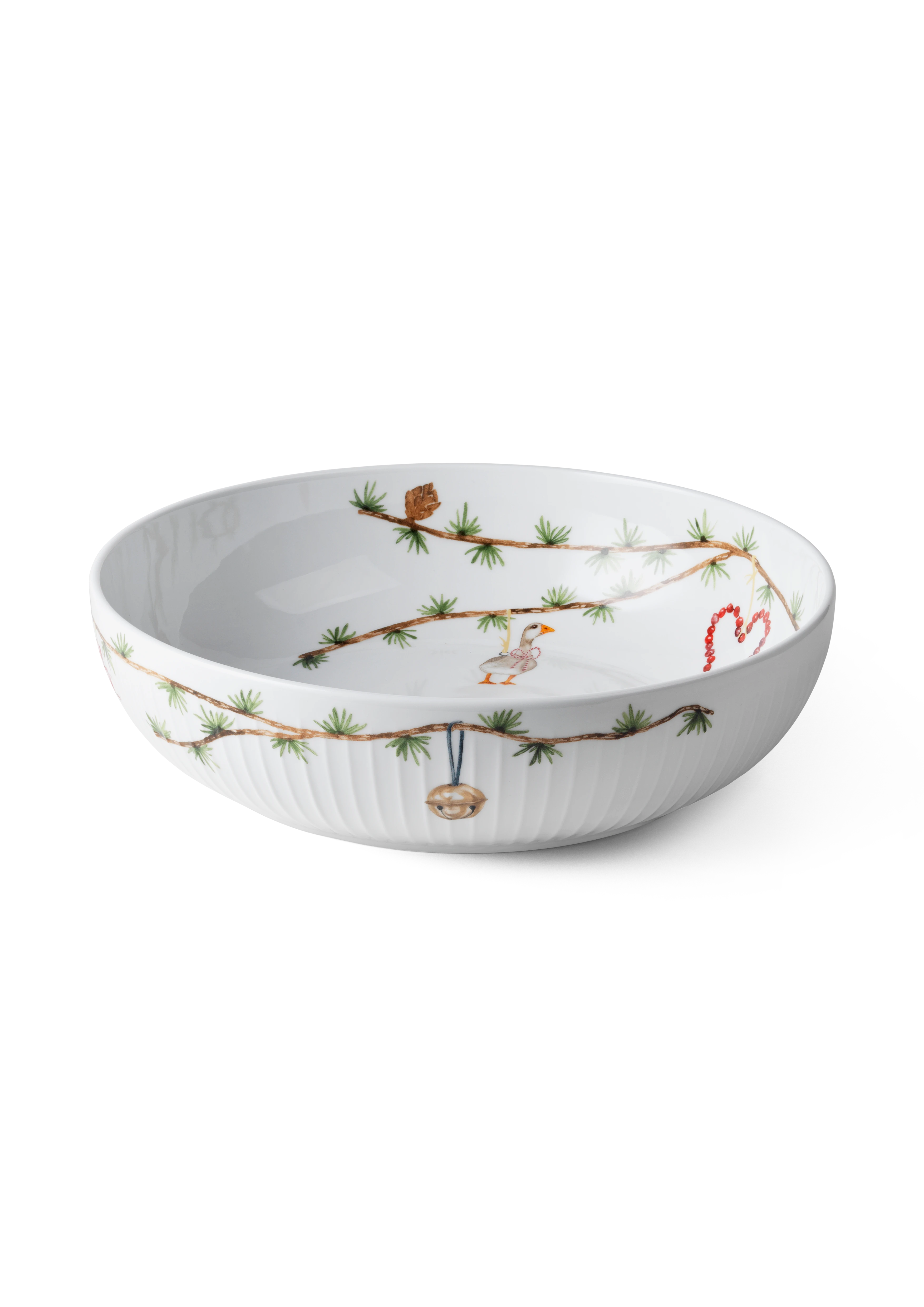 Skål Ø30 cm fra Kähler i fargen Hvit m. deko, laget av Keramikk