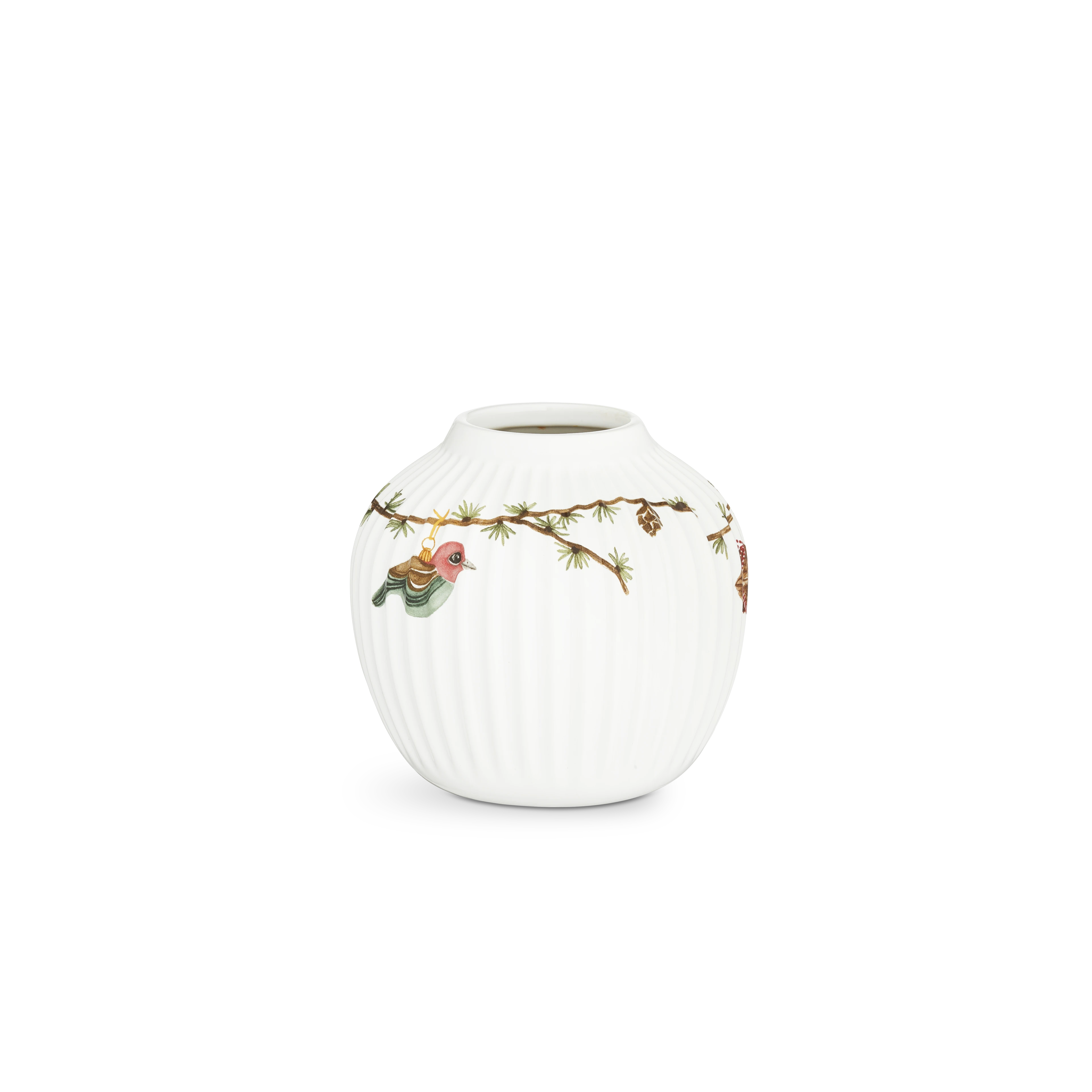 Vase H13 cm von Kähler in der Farbe Weiss mit Dekoration, hergestellt aus Keramik