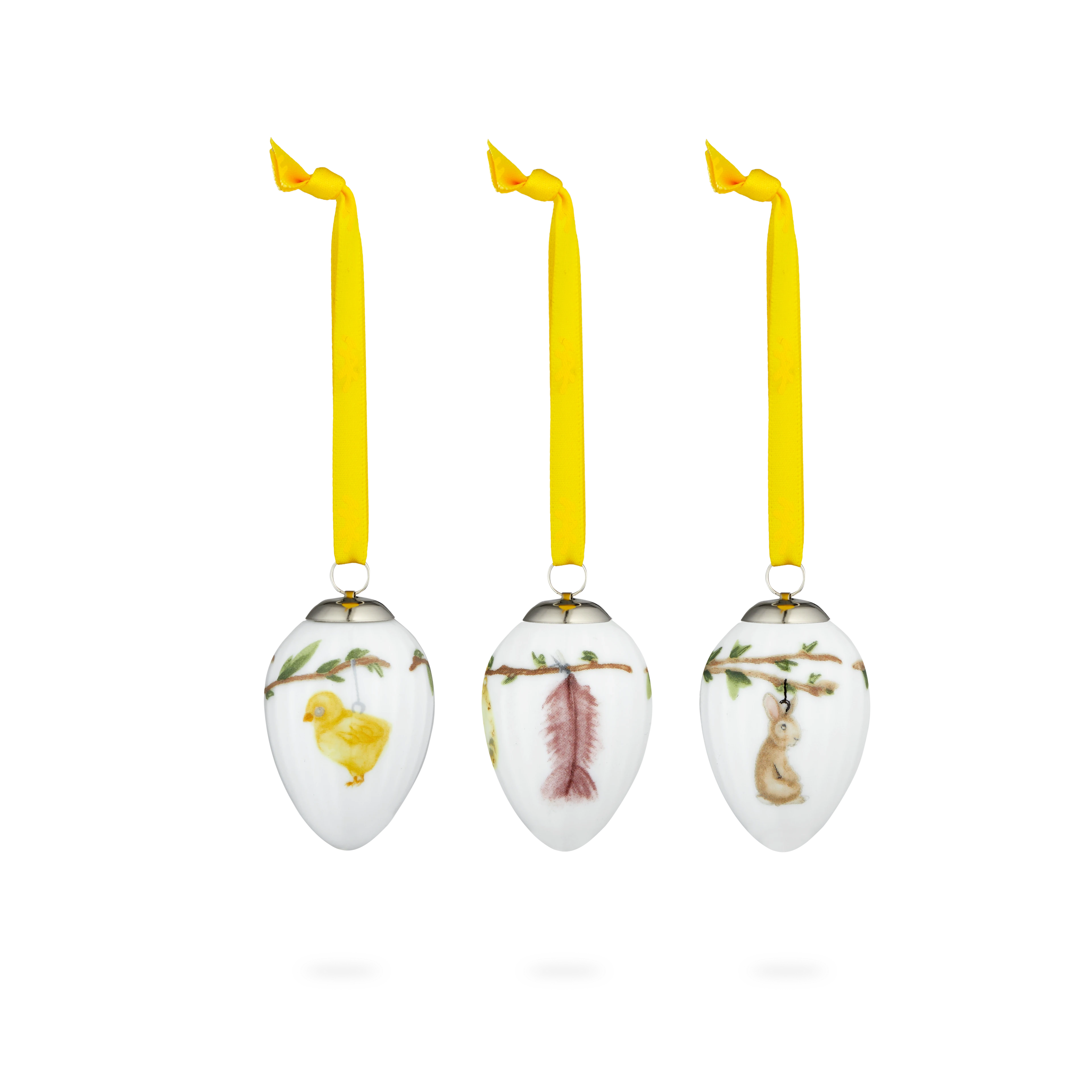 Påskeophæng 2020 H4.7 cm 3 stk. fra Kähler i farven Hvid m. deko, lavet af Keramik