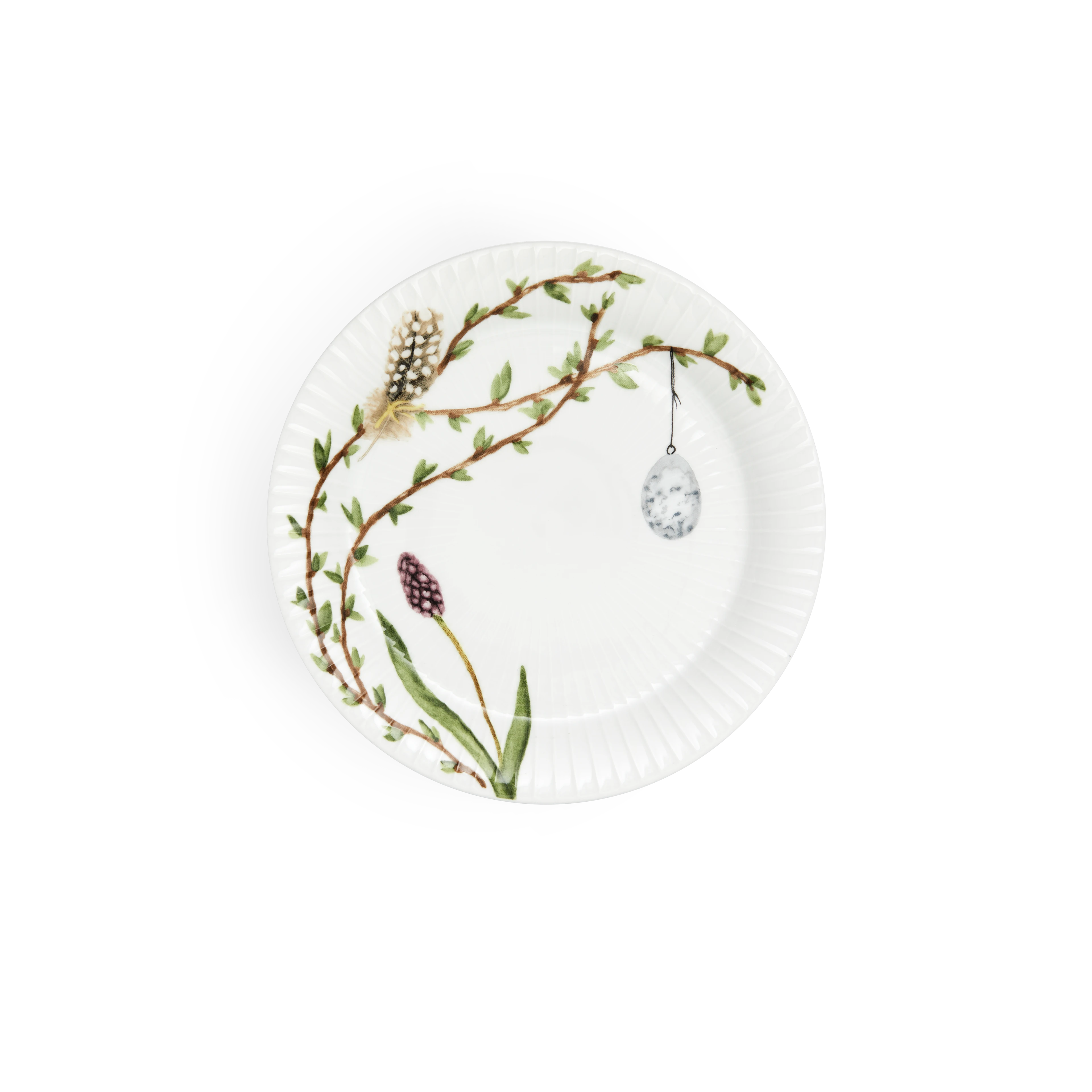 Tallerken Ø22 cm fra Kähler i fargen Hvit m. deko, laget av Keramikk