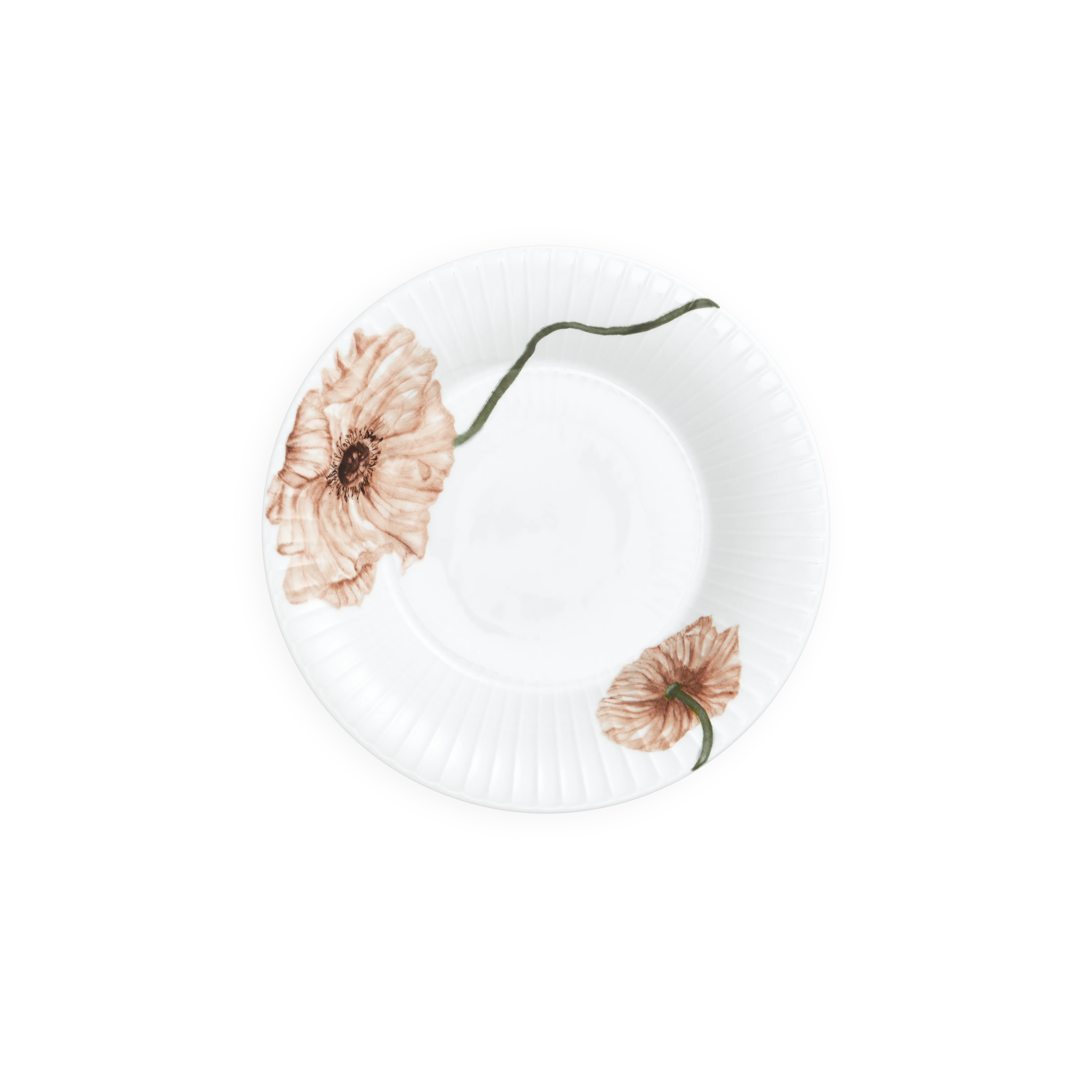 Tiefer Teller Ø21 cm von Kähler in der Farbe Weiss mit Dekoration, hergestellt aus Keramik