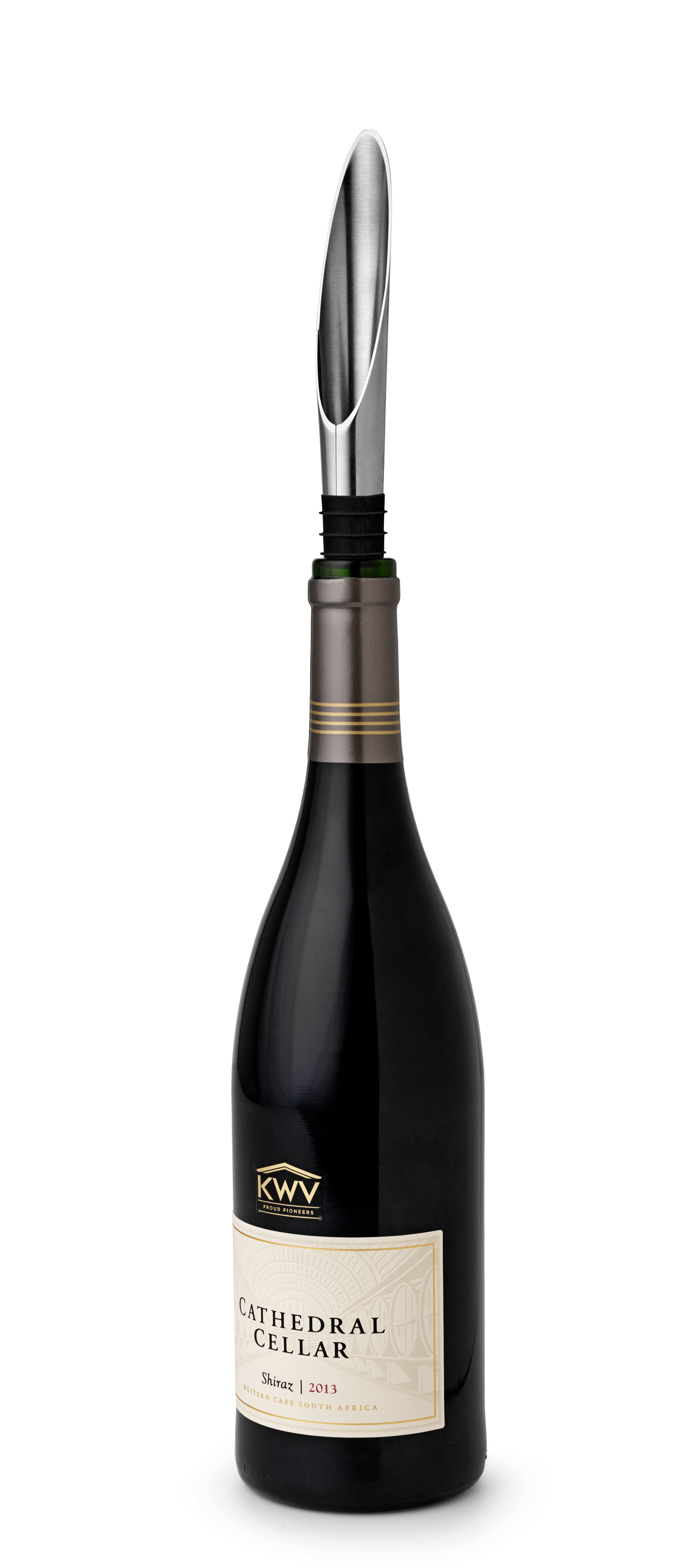 Wine Pourer H8 cm from Rosendahl in Black/Steel color, made of Metal