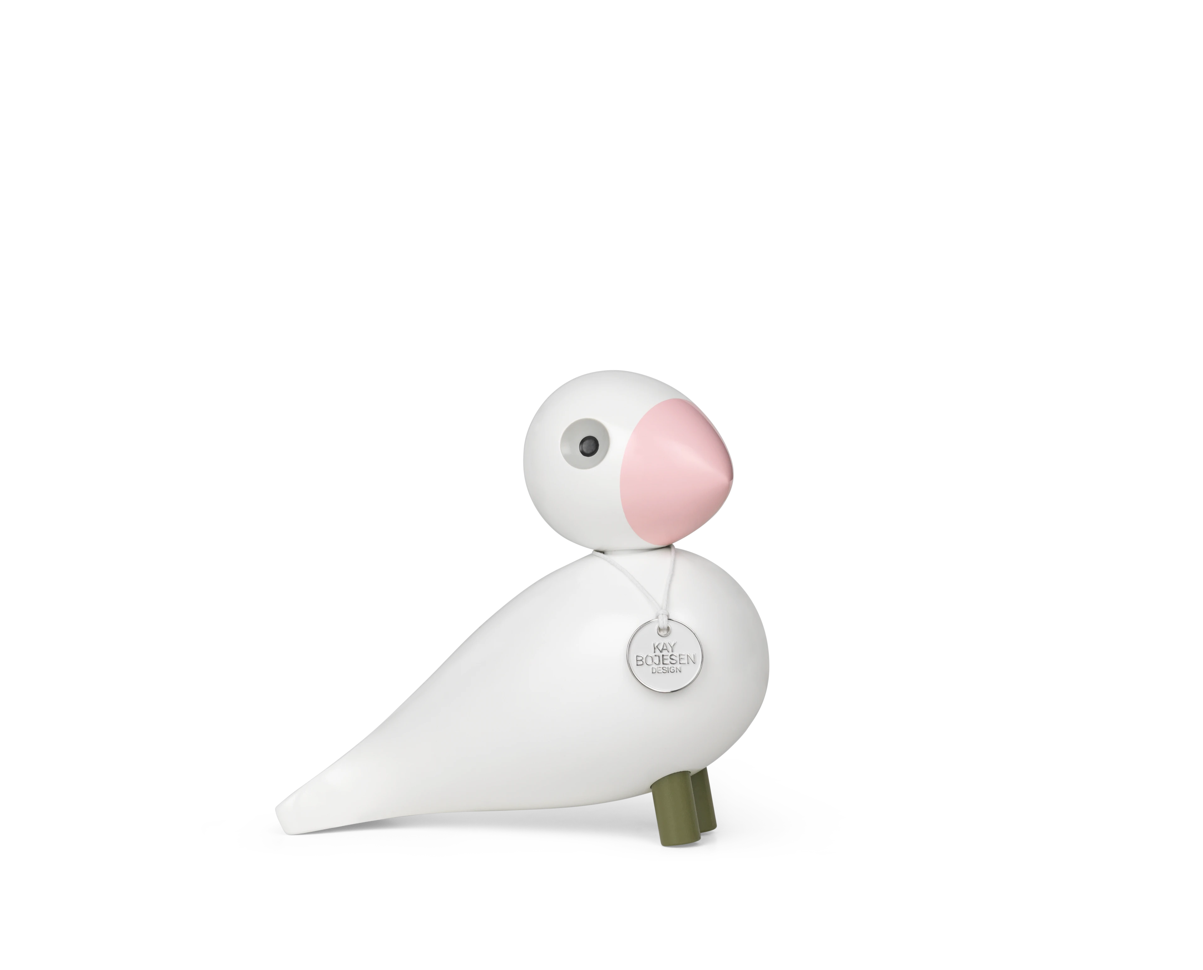 Love Sangfugl H15.5 cm fra Kay Bojesen i farven Hvid/Rosa, lavet af Træ