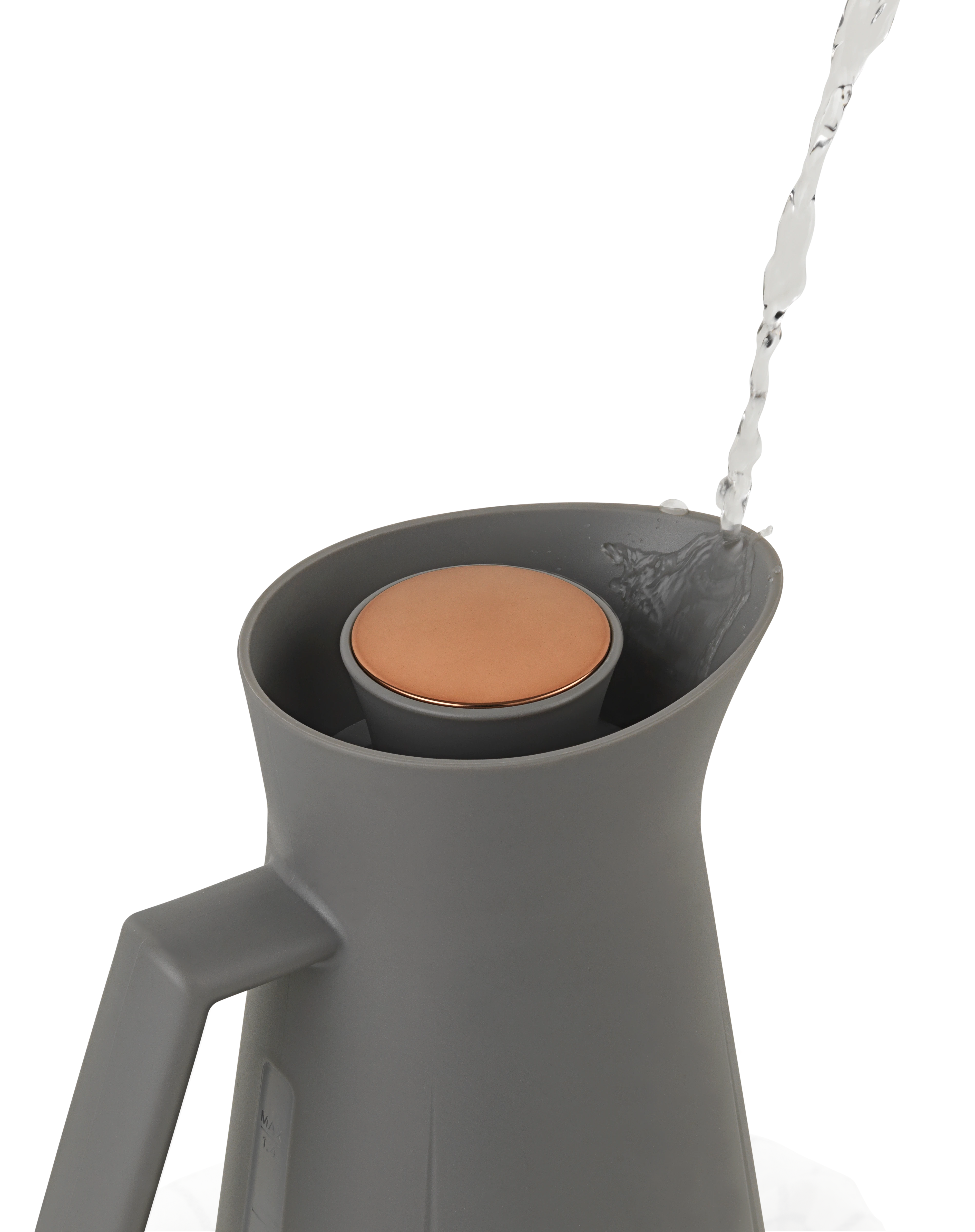 Vannkoker 1,4 l fra Rosendahl i fargen Ash/Patinert stål, laget av Plast