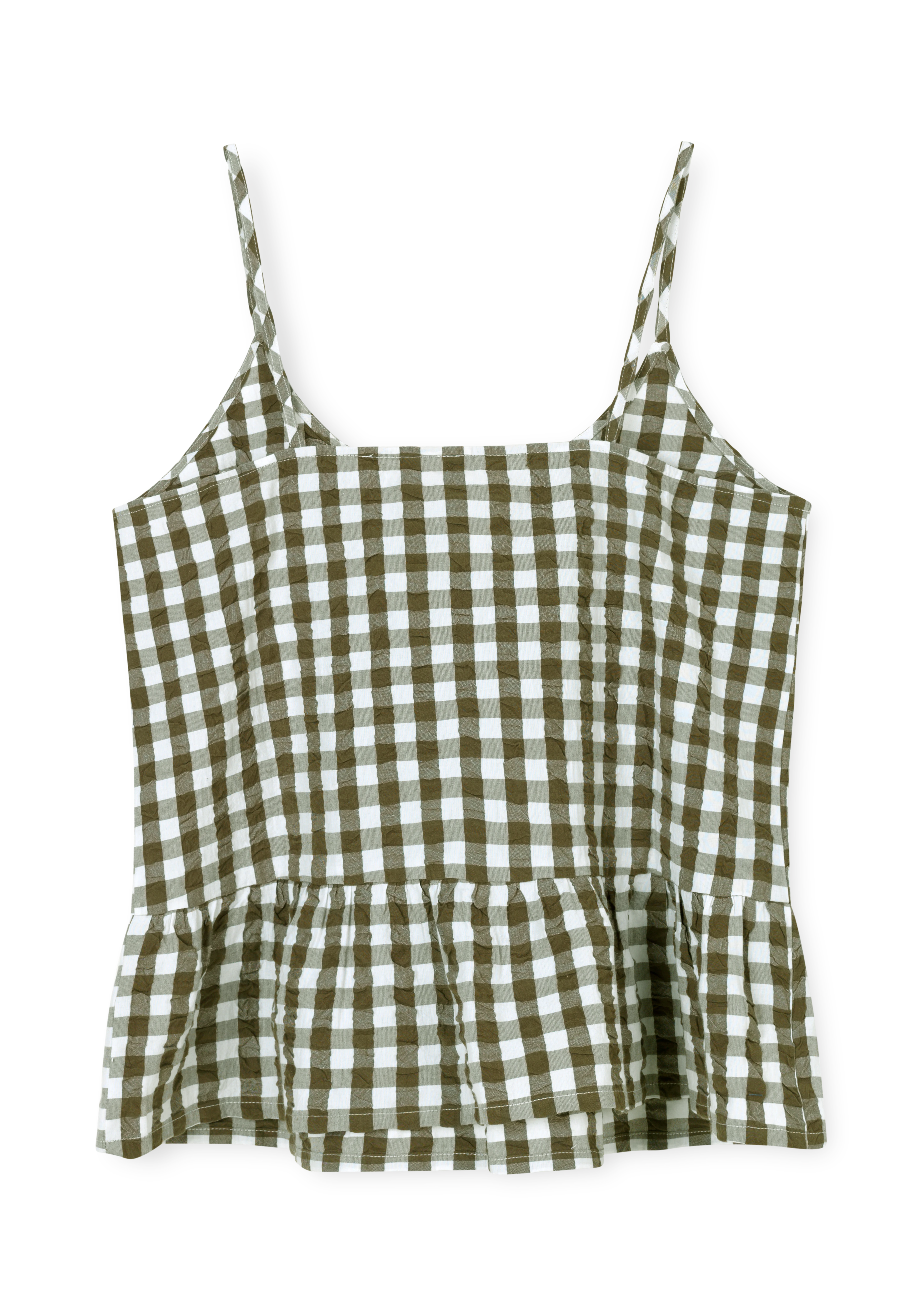 Liv chemise S/M von JUNA in der Farbe Grün/Weiss, hergestellt aus Baumwolle