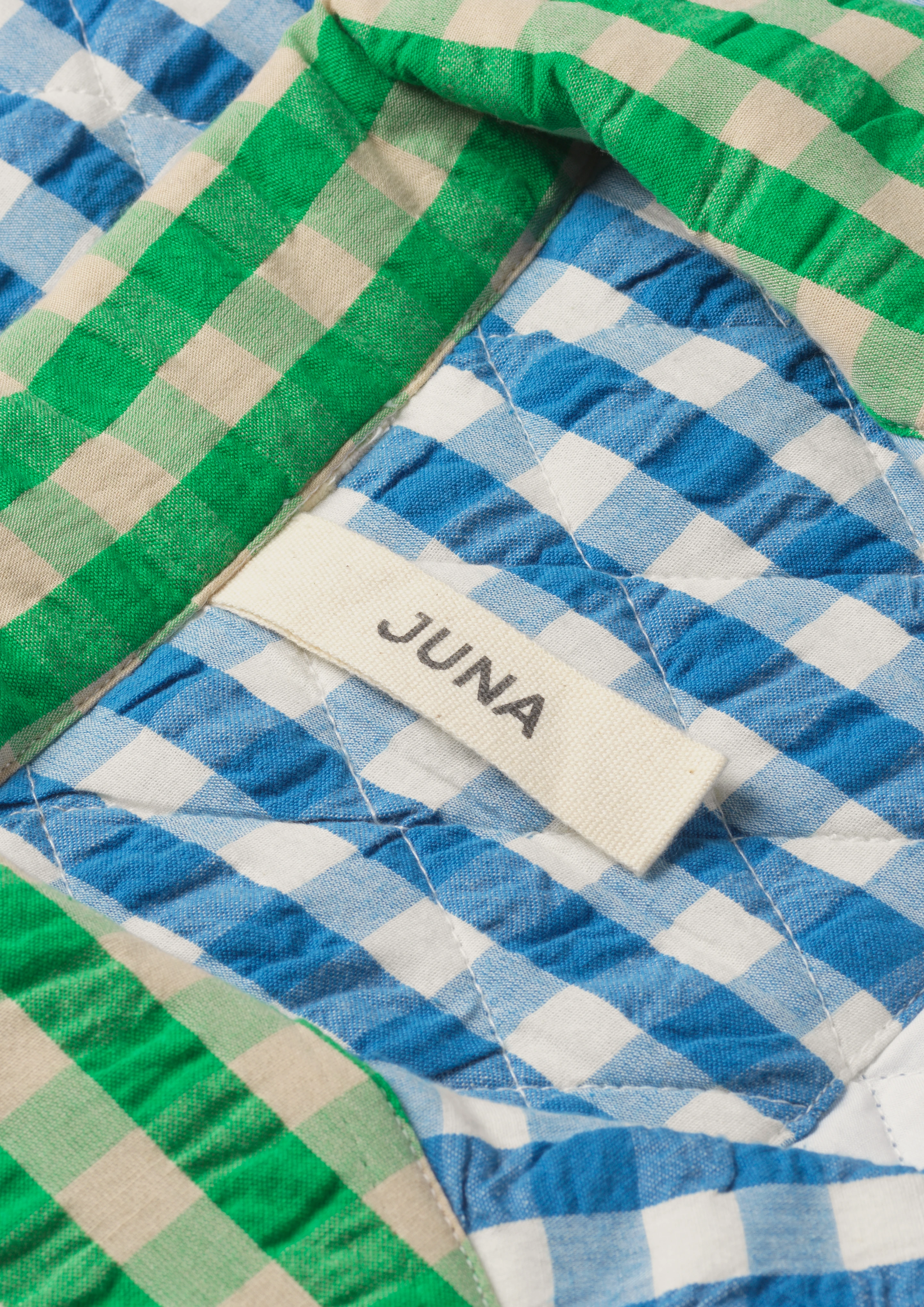 Beate coat S/M from JUNA in Blue/Green color, made of Cotton