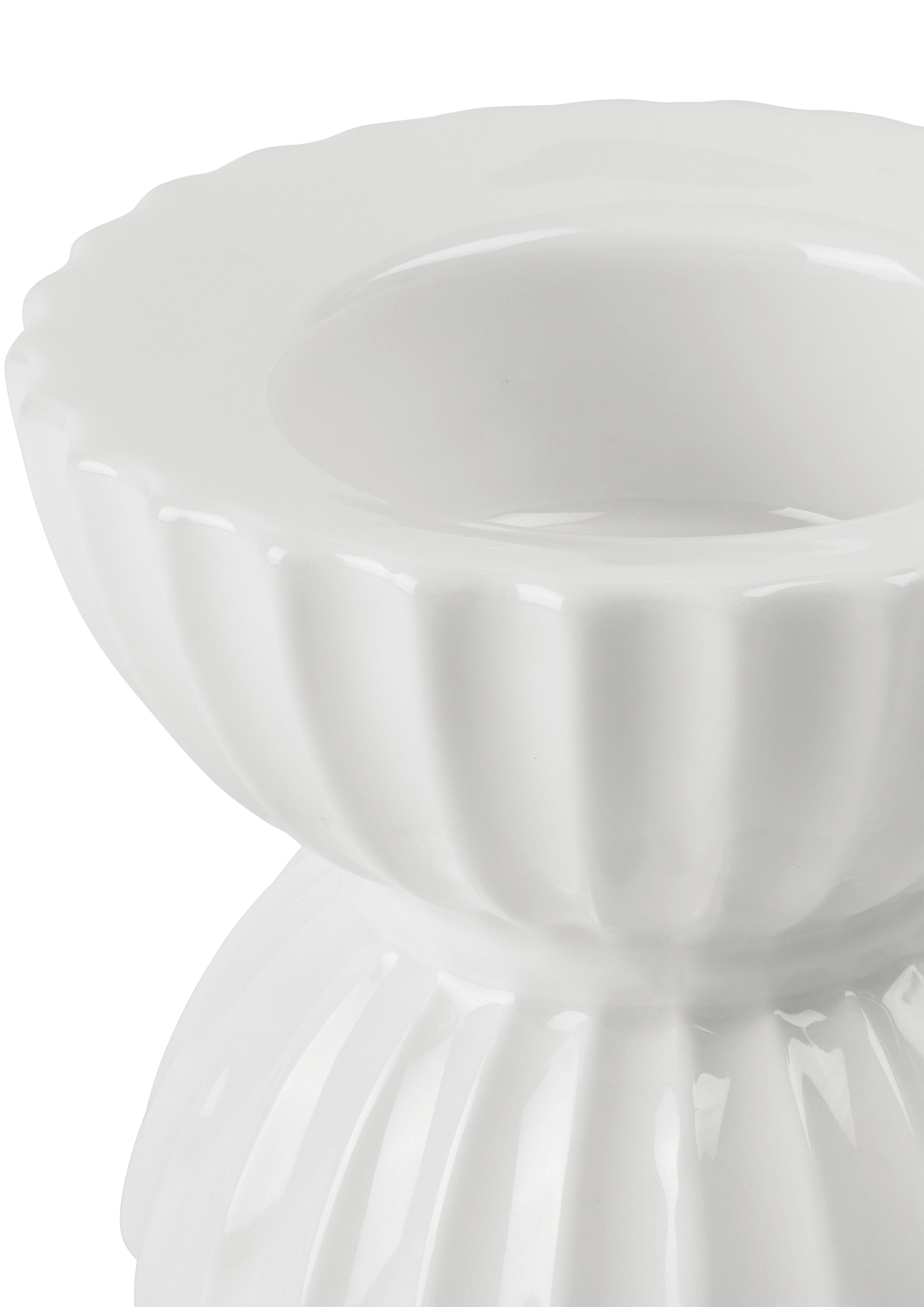 Telyslykt Ø8 cm fra Lyngby Porcelæn i fargen Hvit, laget av Keramikk