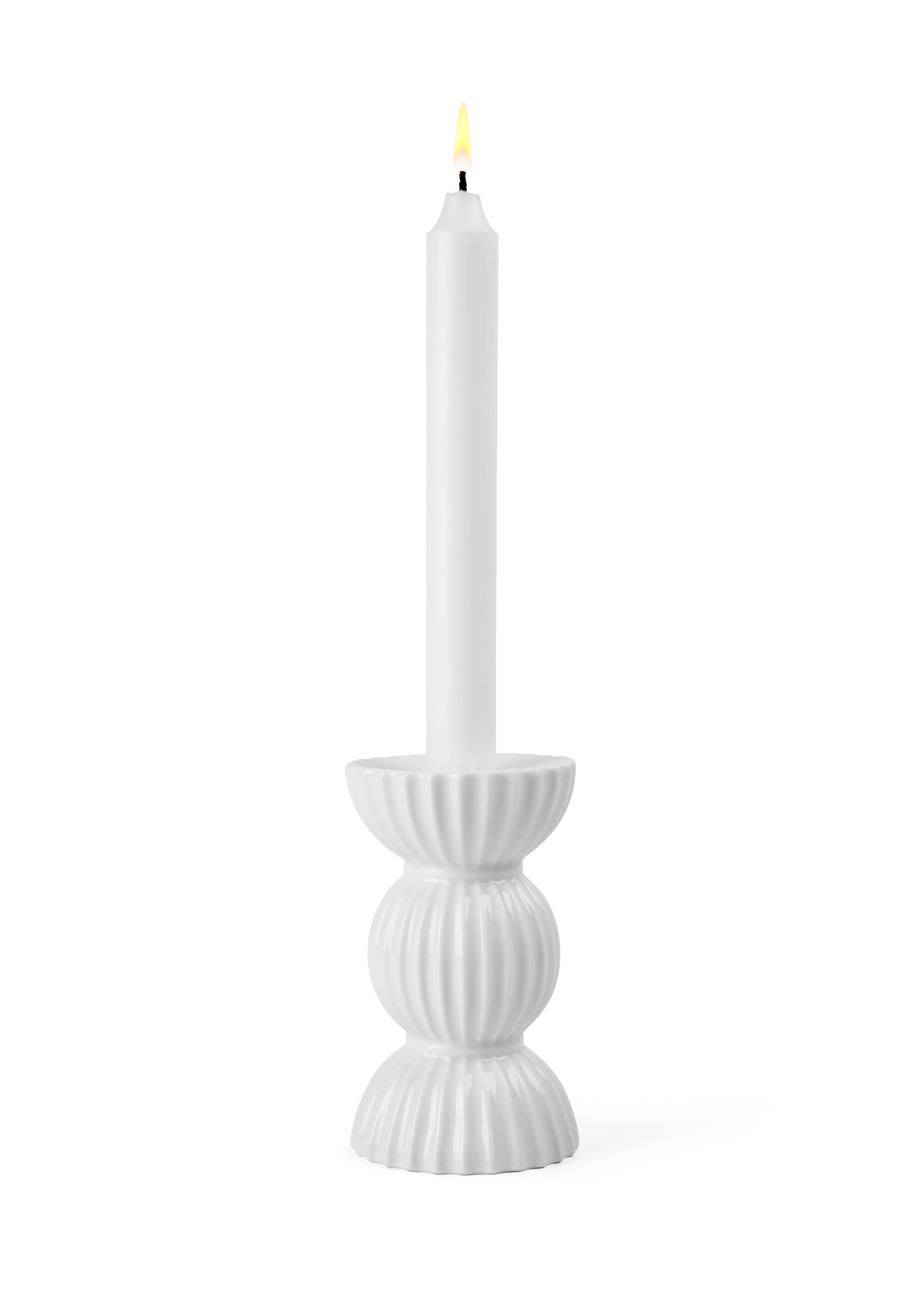 Ljusstake H12.5 cm från Lyngby Porcelæn i färgen Vit, tillverkad av Keramik