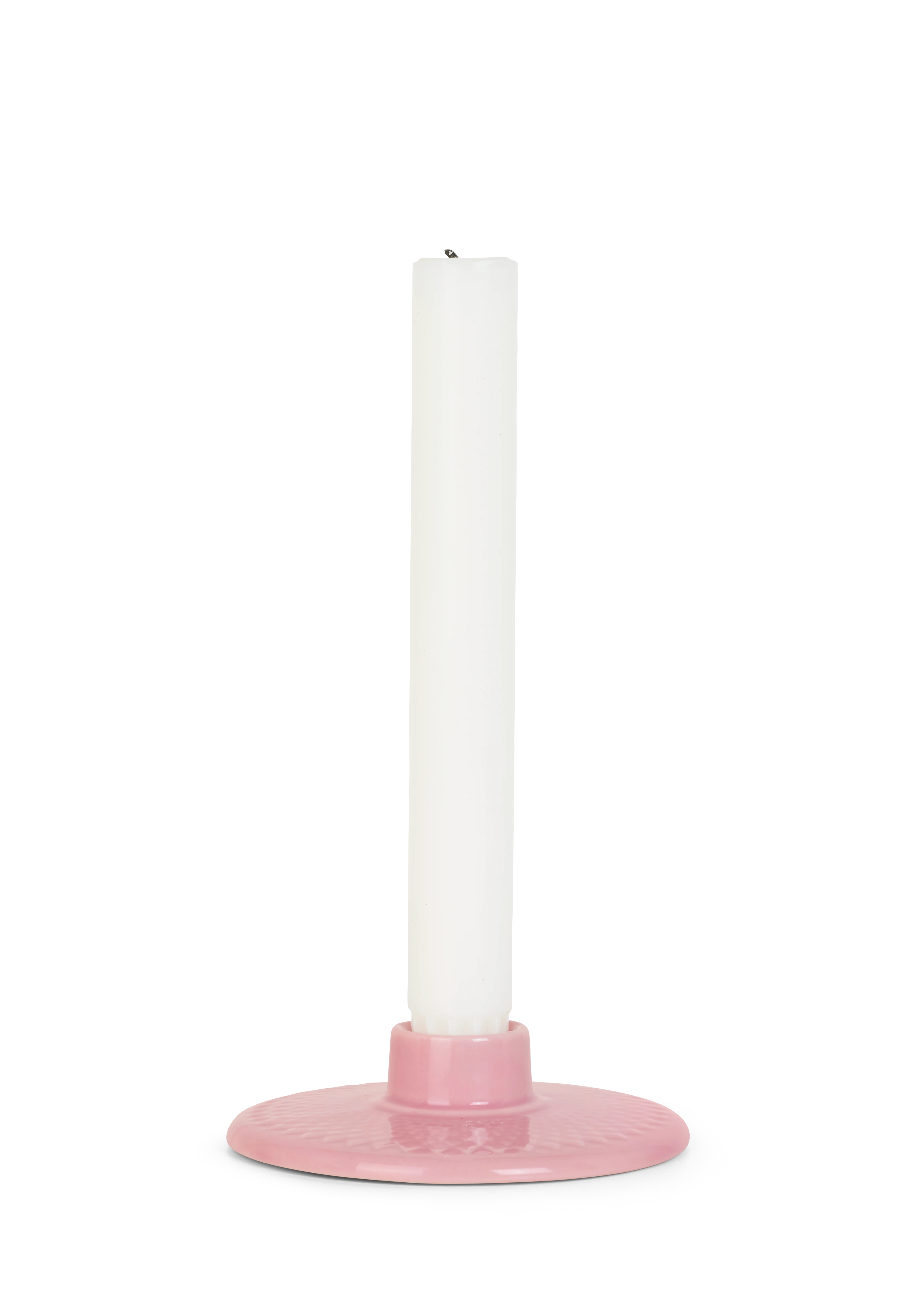 Kronelysestage H3 cm fra Lyngby Porcelæn i farven Rosa, lavet af Keramik