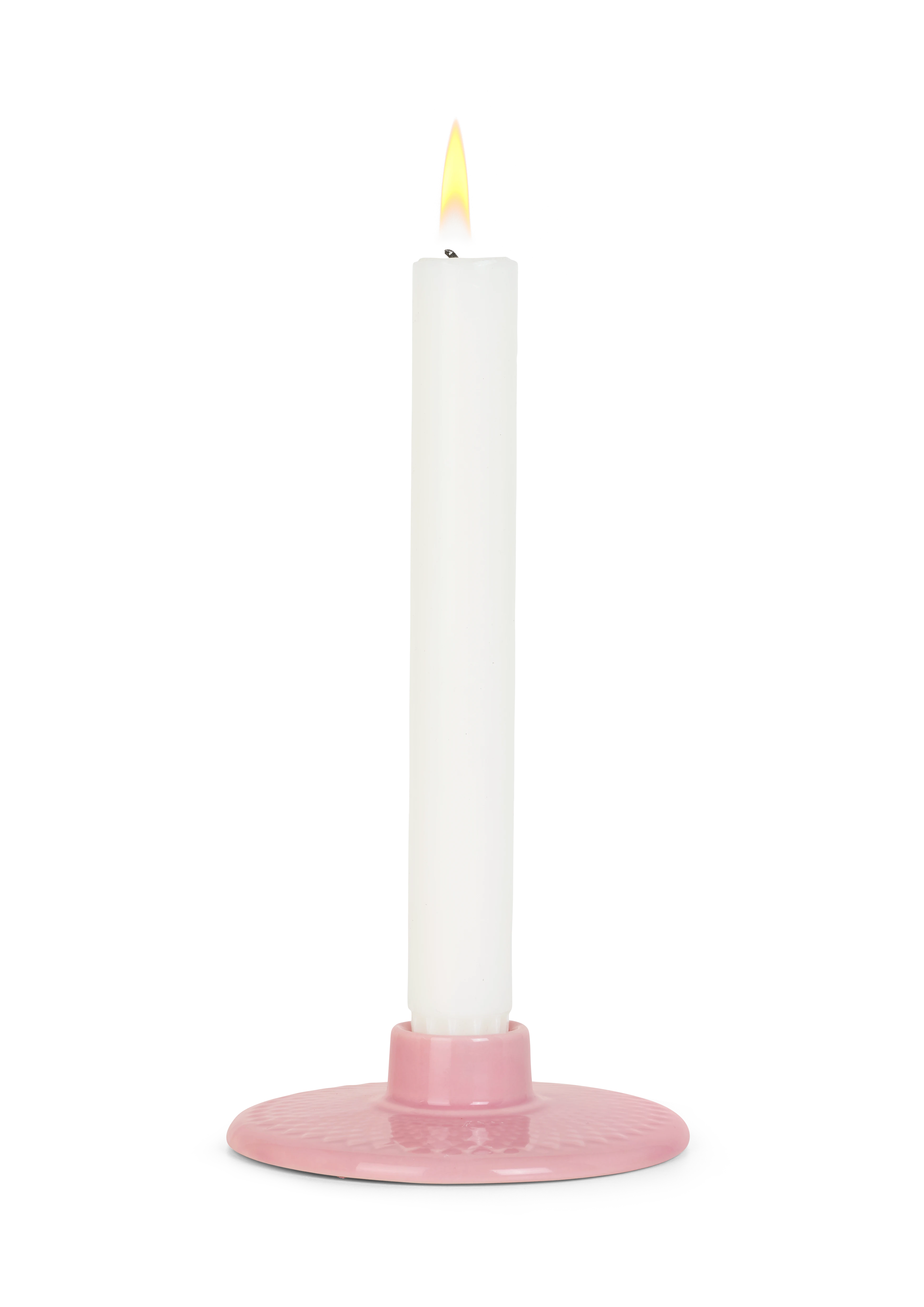Candle holder H3 cm from Lyngby Porcelæn in Rose color, made of Ceramics