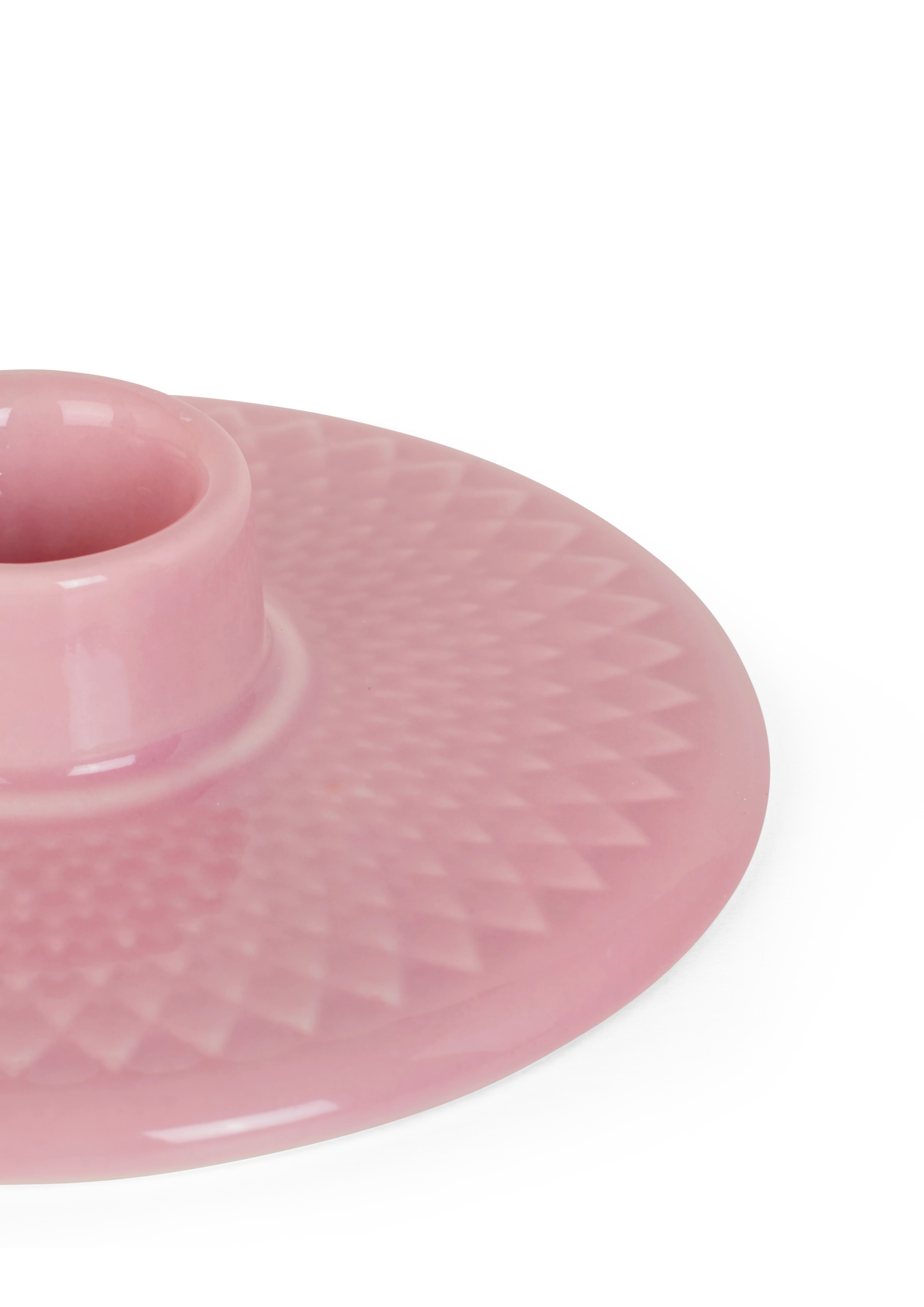 Kronelysestage H3 cm fra Lyngby Porcelæn i farven Rosa, lavet af Keramik