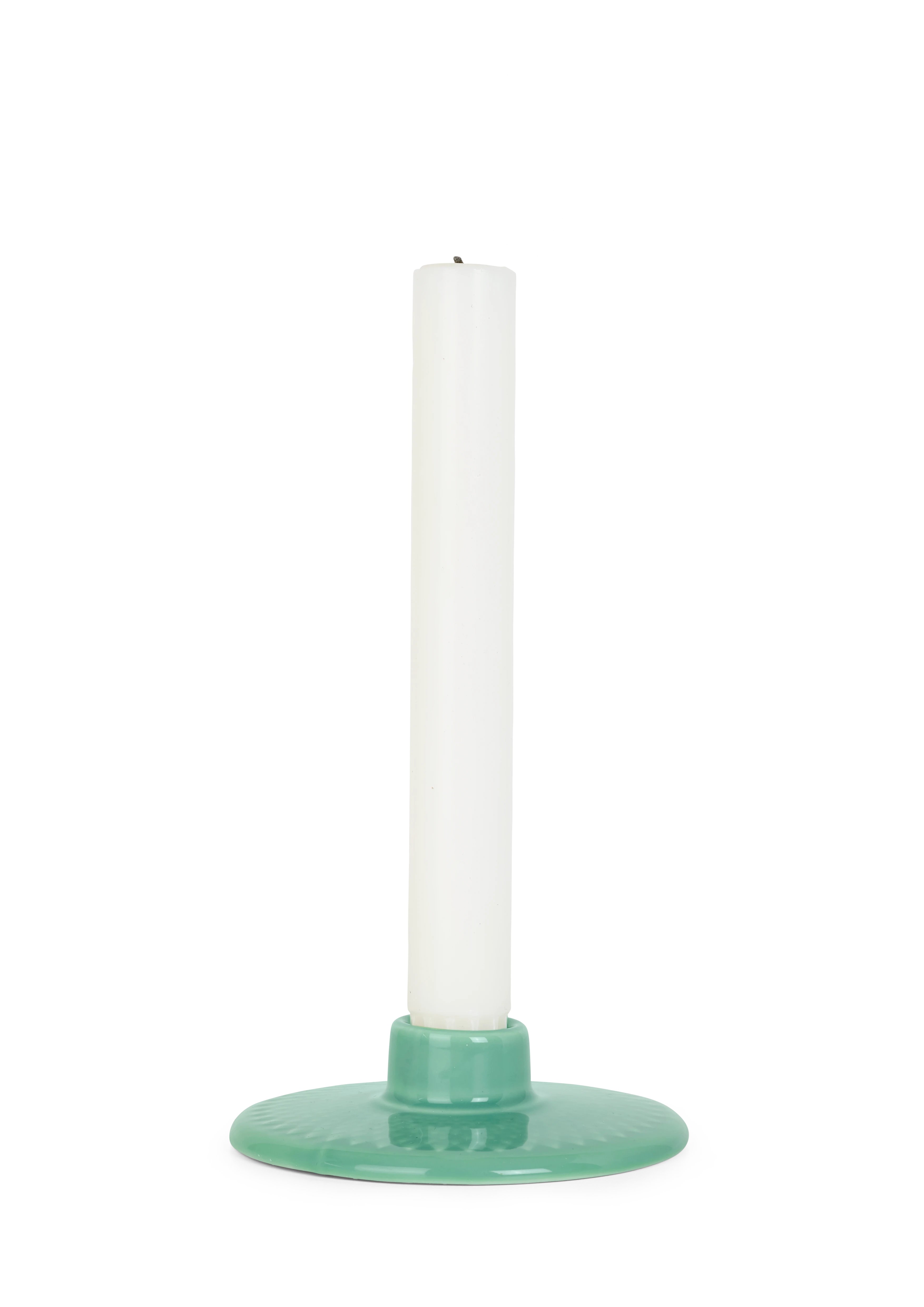 Candle holder H3 cm from Lyngby Porcelæn in Green color, made of Ceramics