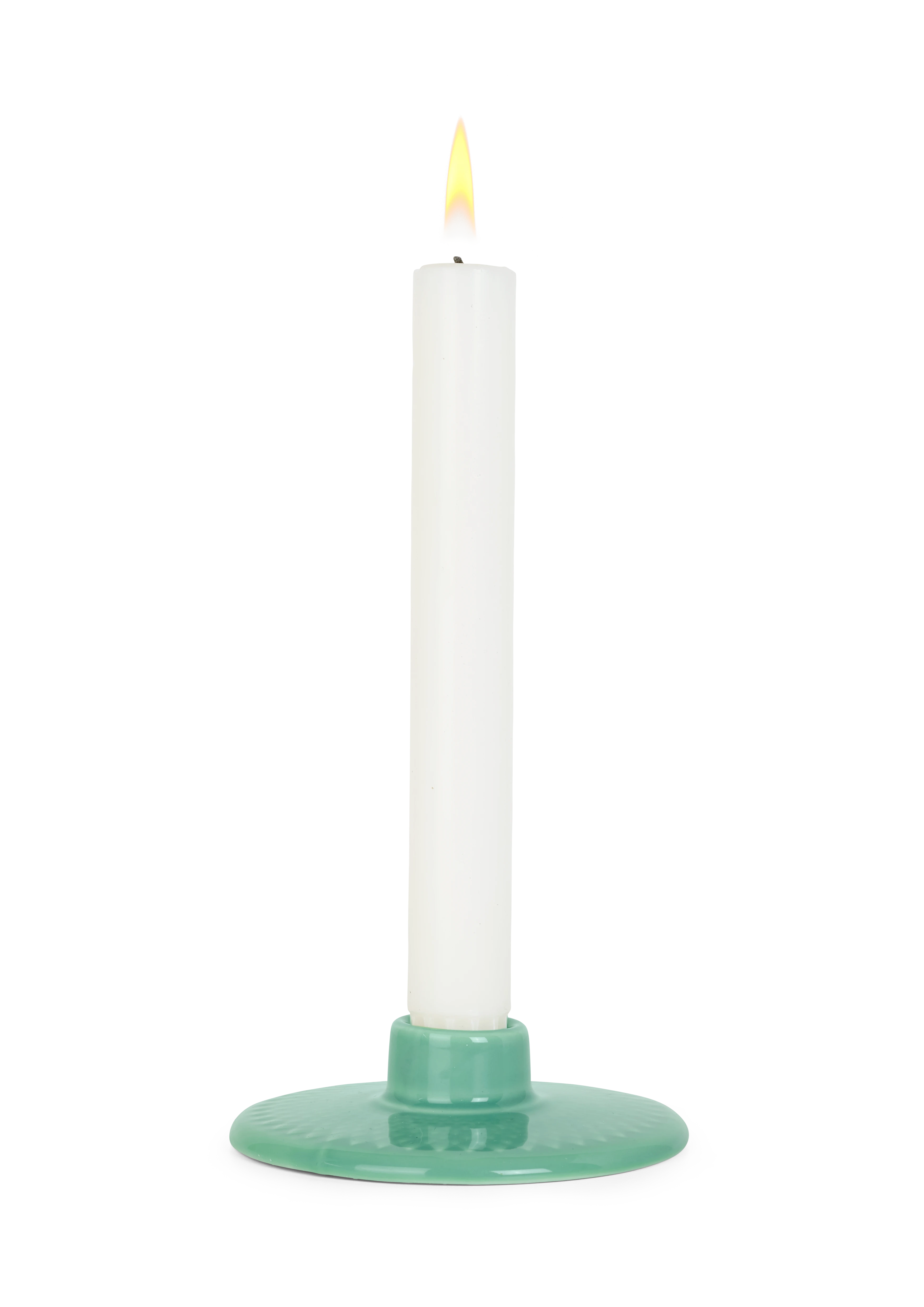 Candle holder H3 cm from Lyngby Porcelæn in Green color, made of Ceramics
