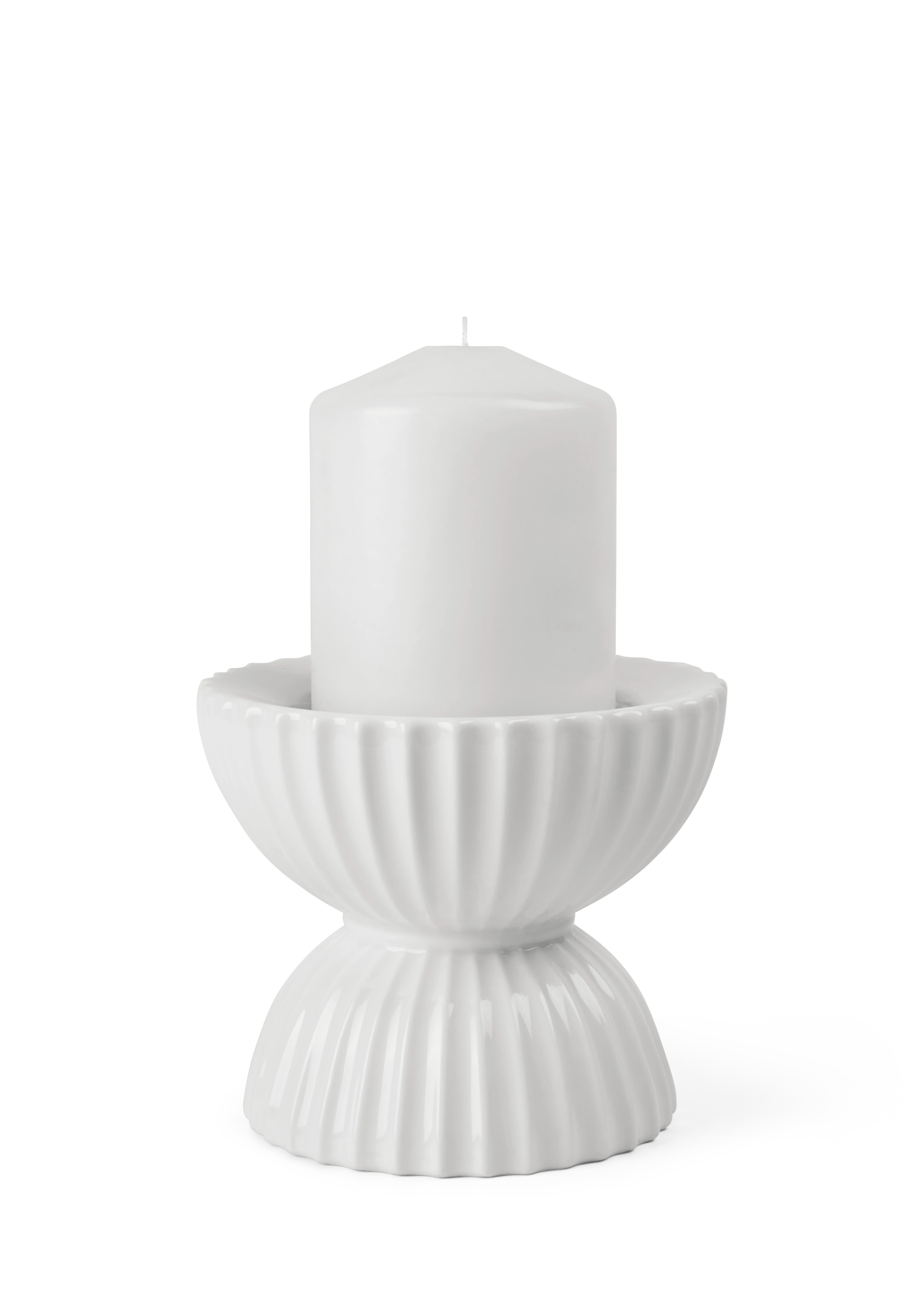 Blockljusstake H10 från Lyngby Porcelæn i färgen Vit, tillverkad av Keramik