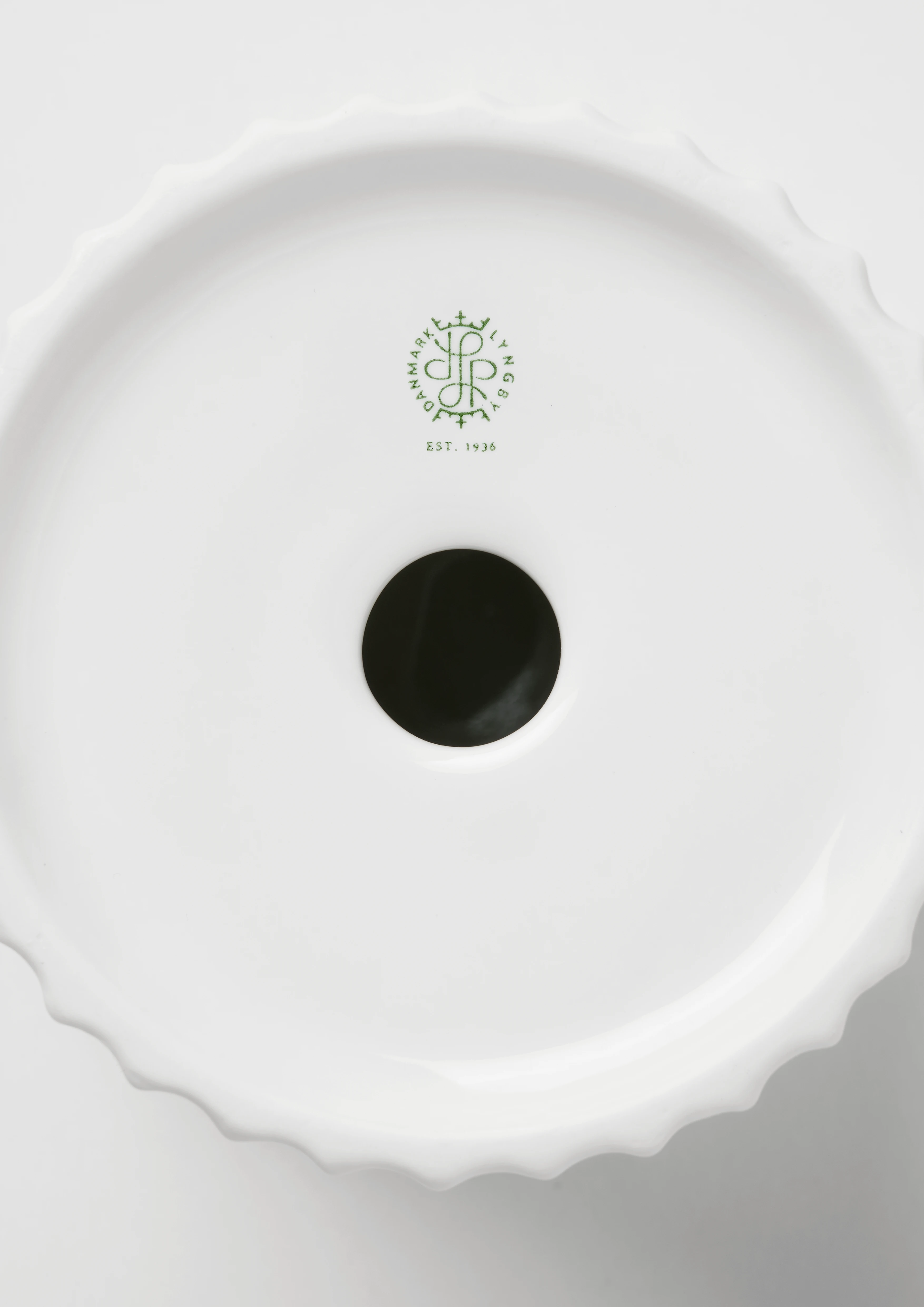 Block candle holder H10 from Lyngby Porcelæn in White color, made of Ceramics
