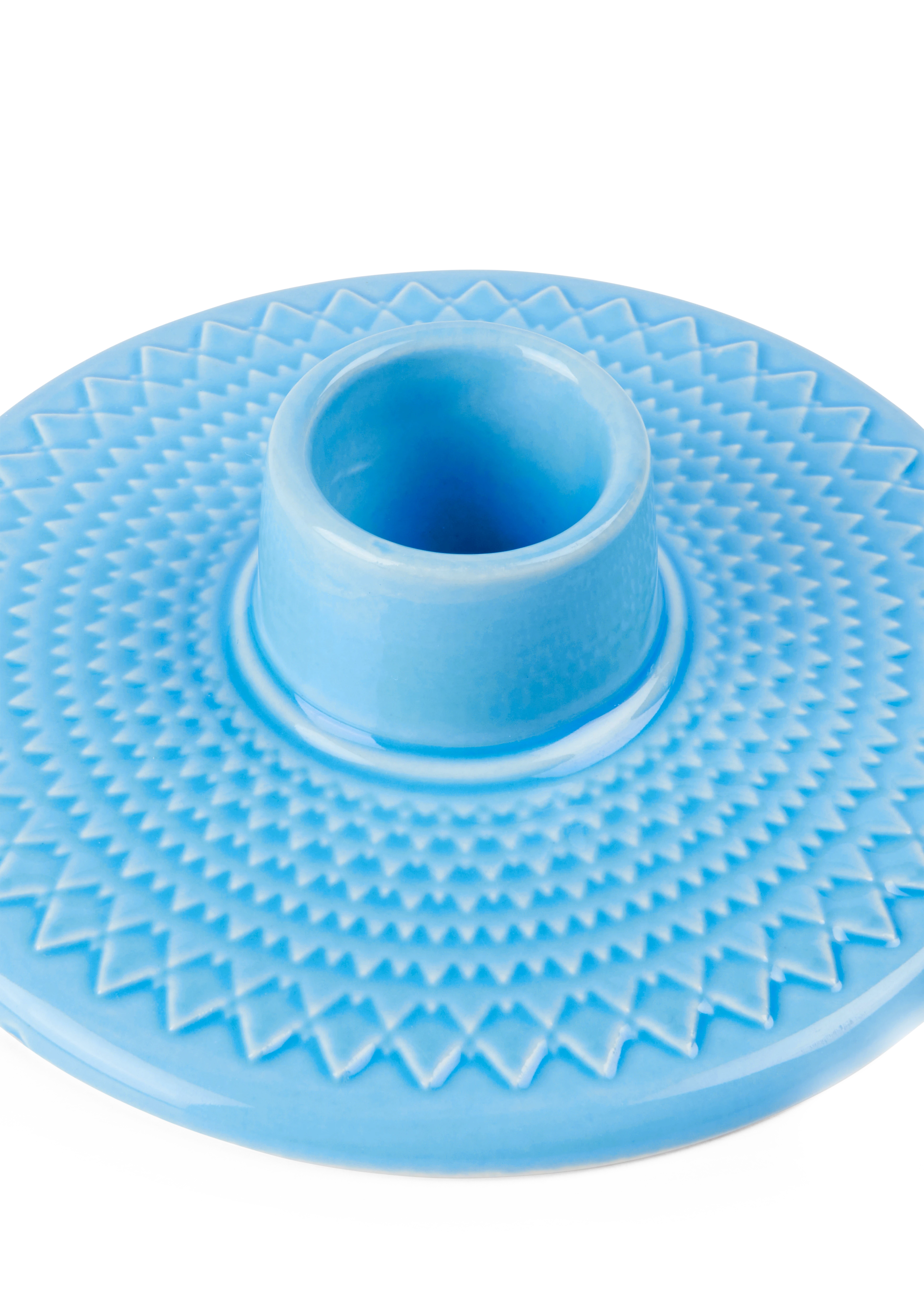 Candle holder H3 cm from Lyngby Porcelæn in Blue color, made of Ceramics