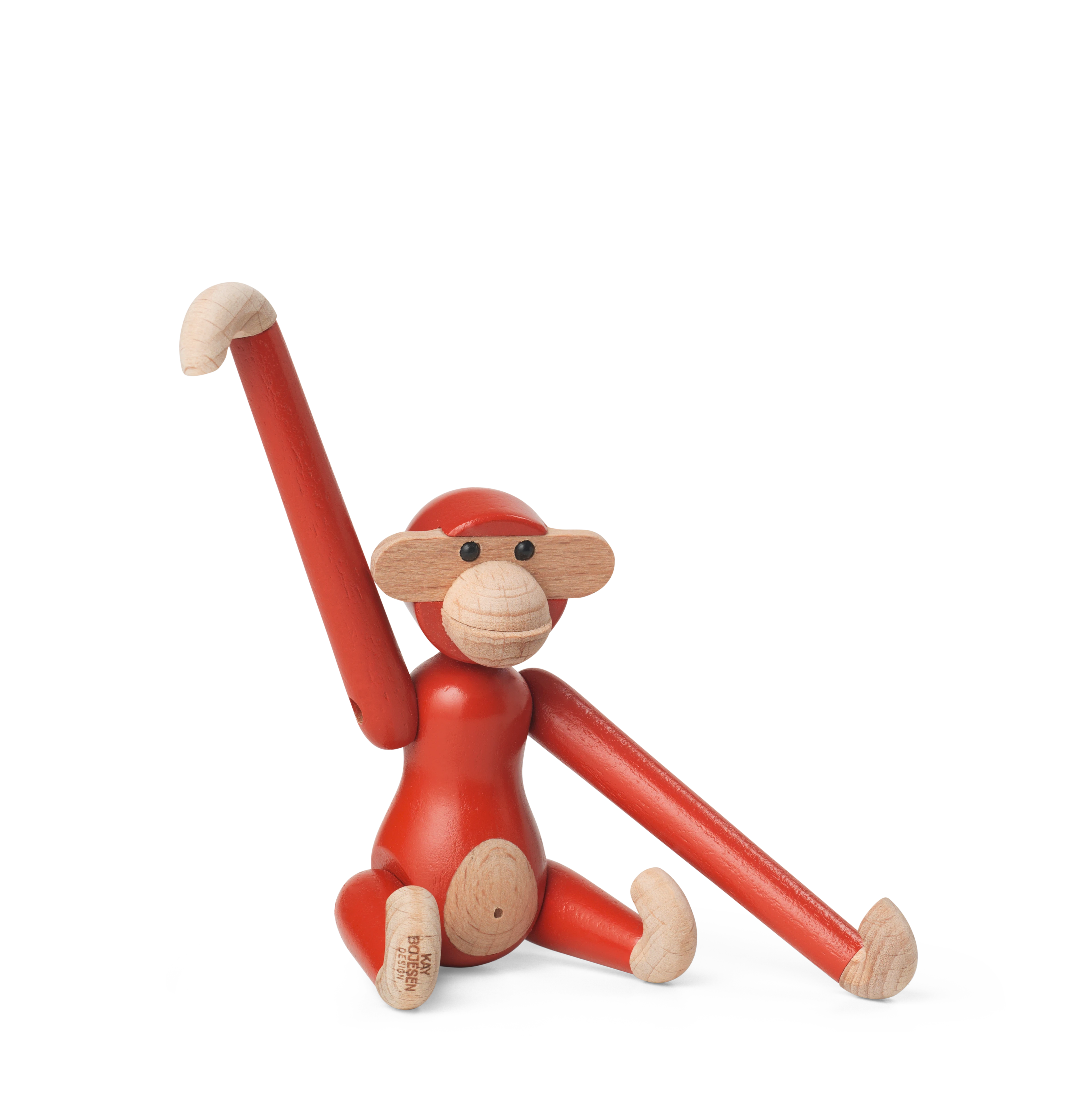 Monkey mini from Kay Bojesen in Vintage red color, made of Wood