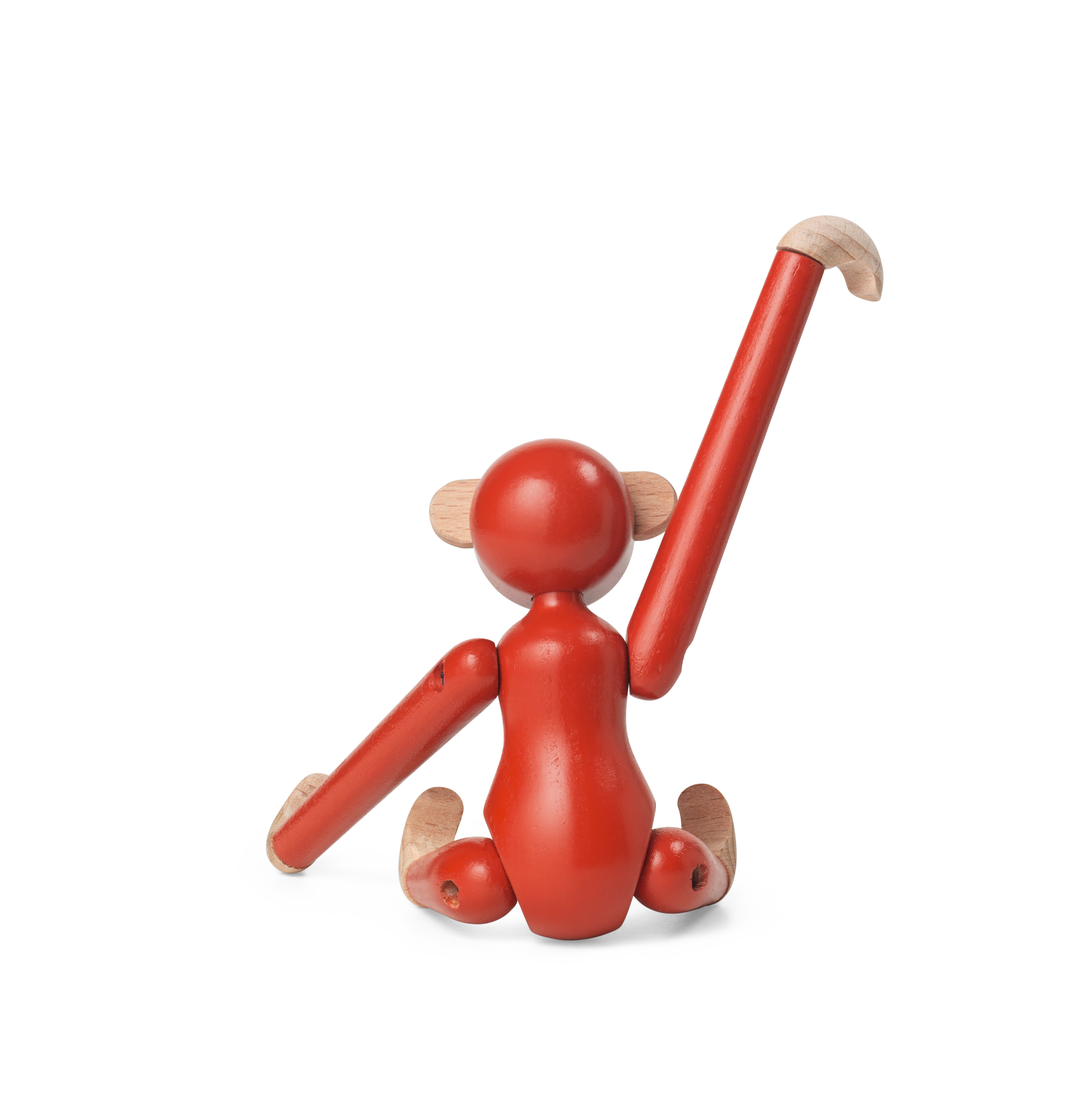 Affe mini von Kay Bojesen in der Farbe Vintage Rot, hergestellt aus Holz