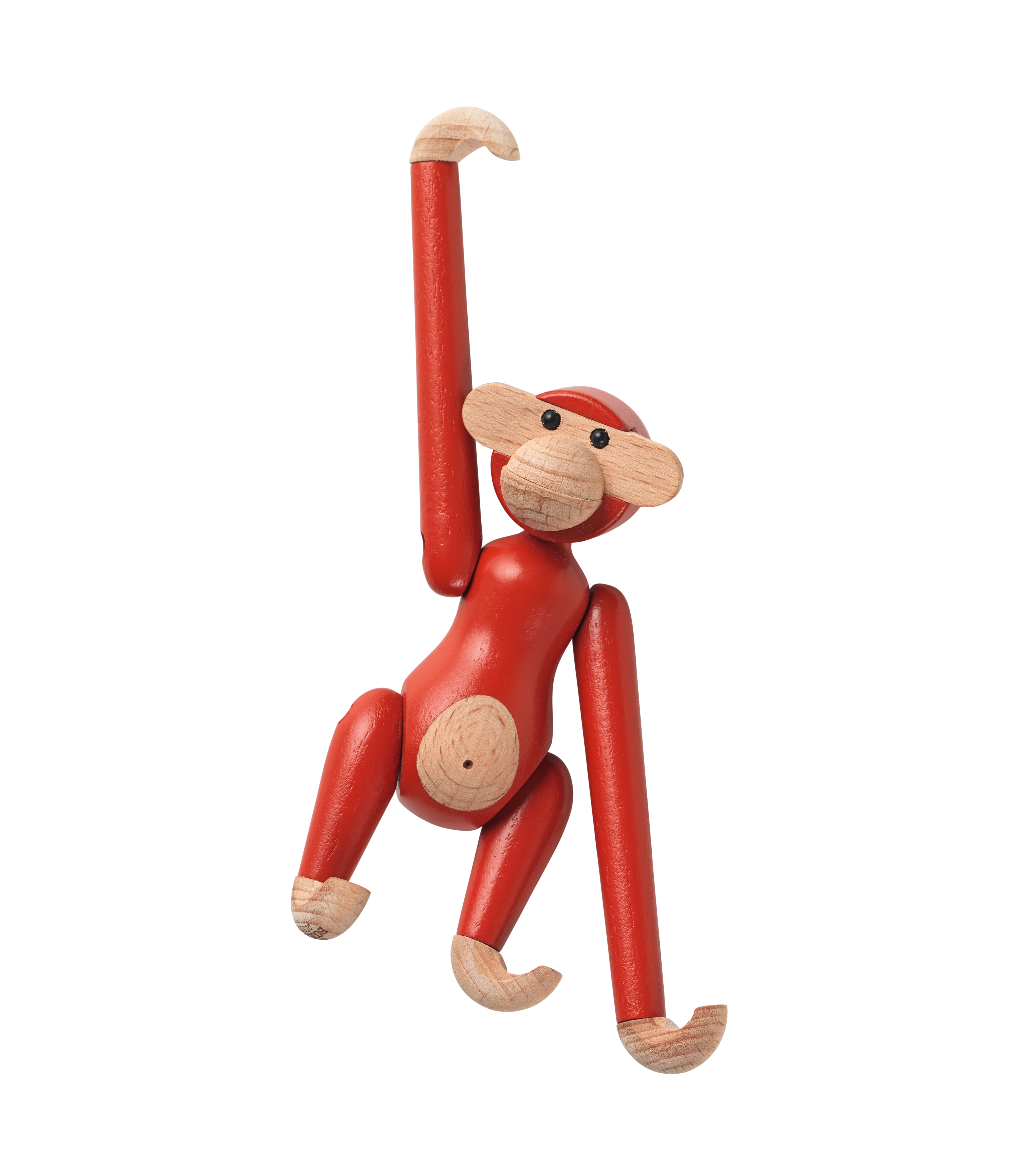 Affe mini von Kay Bojesen in der Farbe Vintage Rot, hergestellt aus Holz