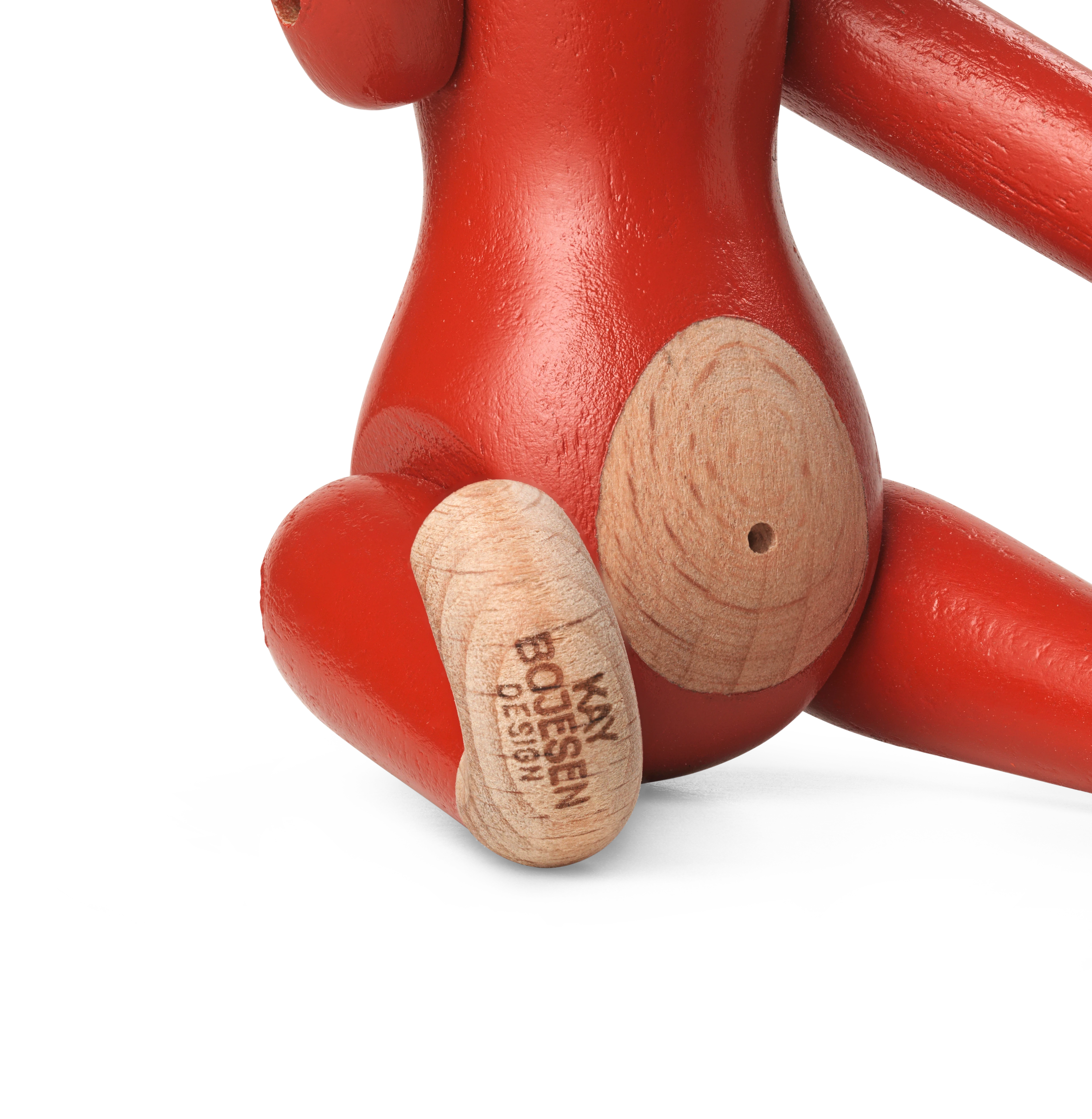 Affe mini von Kay Bojesen in der Farbe Vintage Rot, hergestellt aus Holz