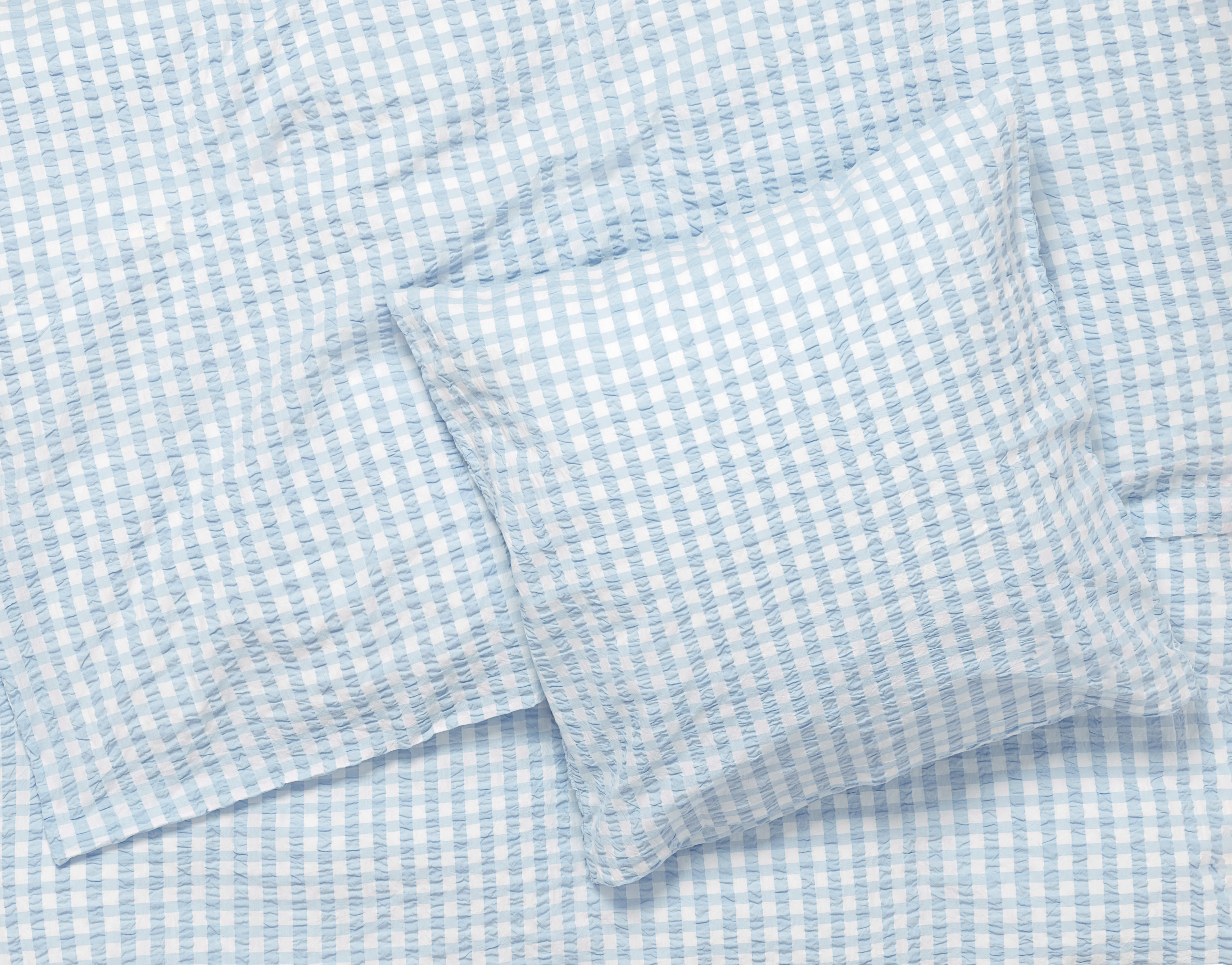 Bed linen 140x200 cm from JUNA in Light blue/White color, made of Cotton