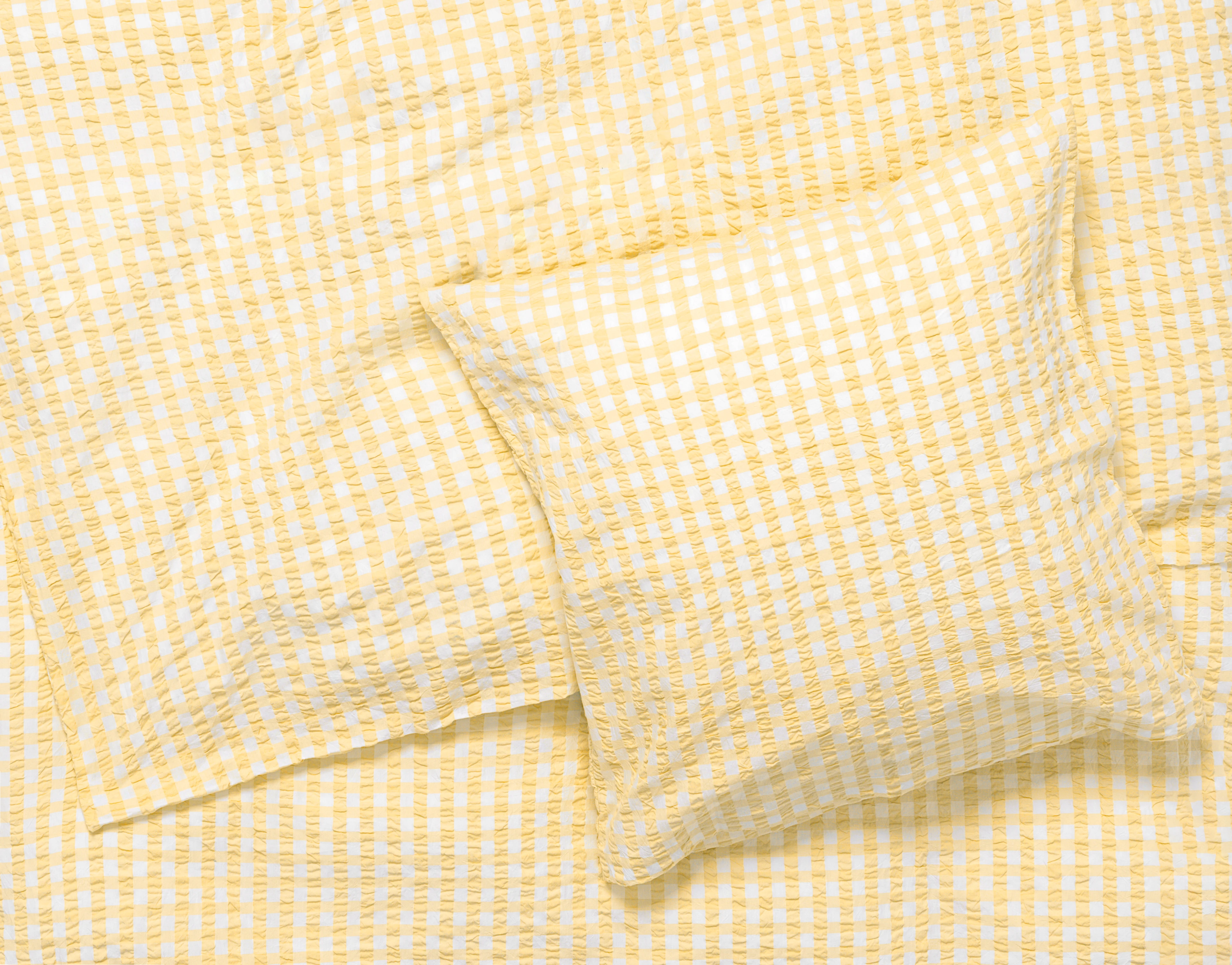 Bed linen 140x200 cm from JUNA in Yellow/White color, made of Cotton