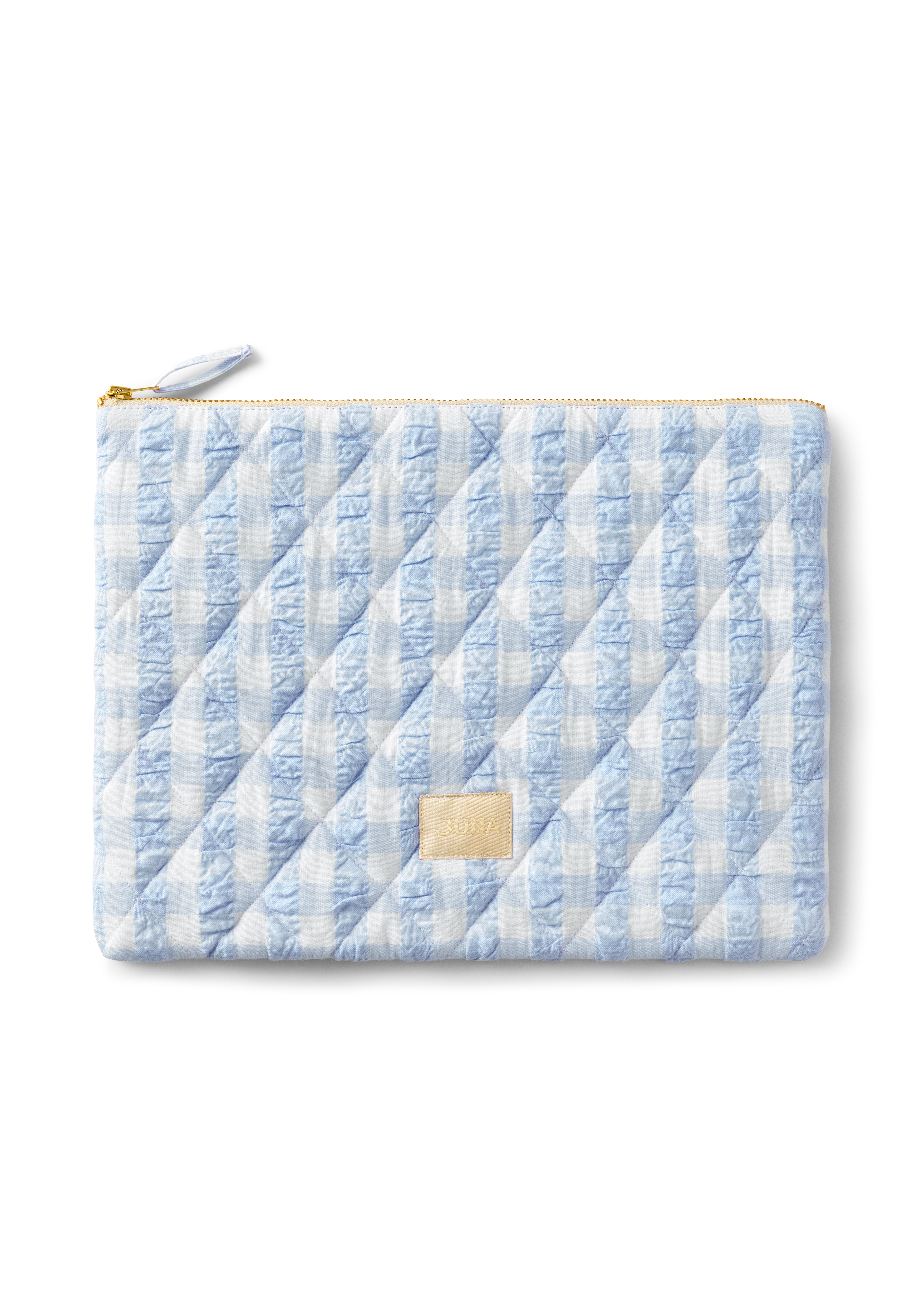 Paula multi-functional sleeve 28x22 cm von JUNA in der Farbe Hellblau/Weiss, hergestellt aus Baumwolle