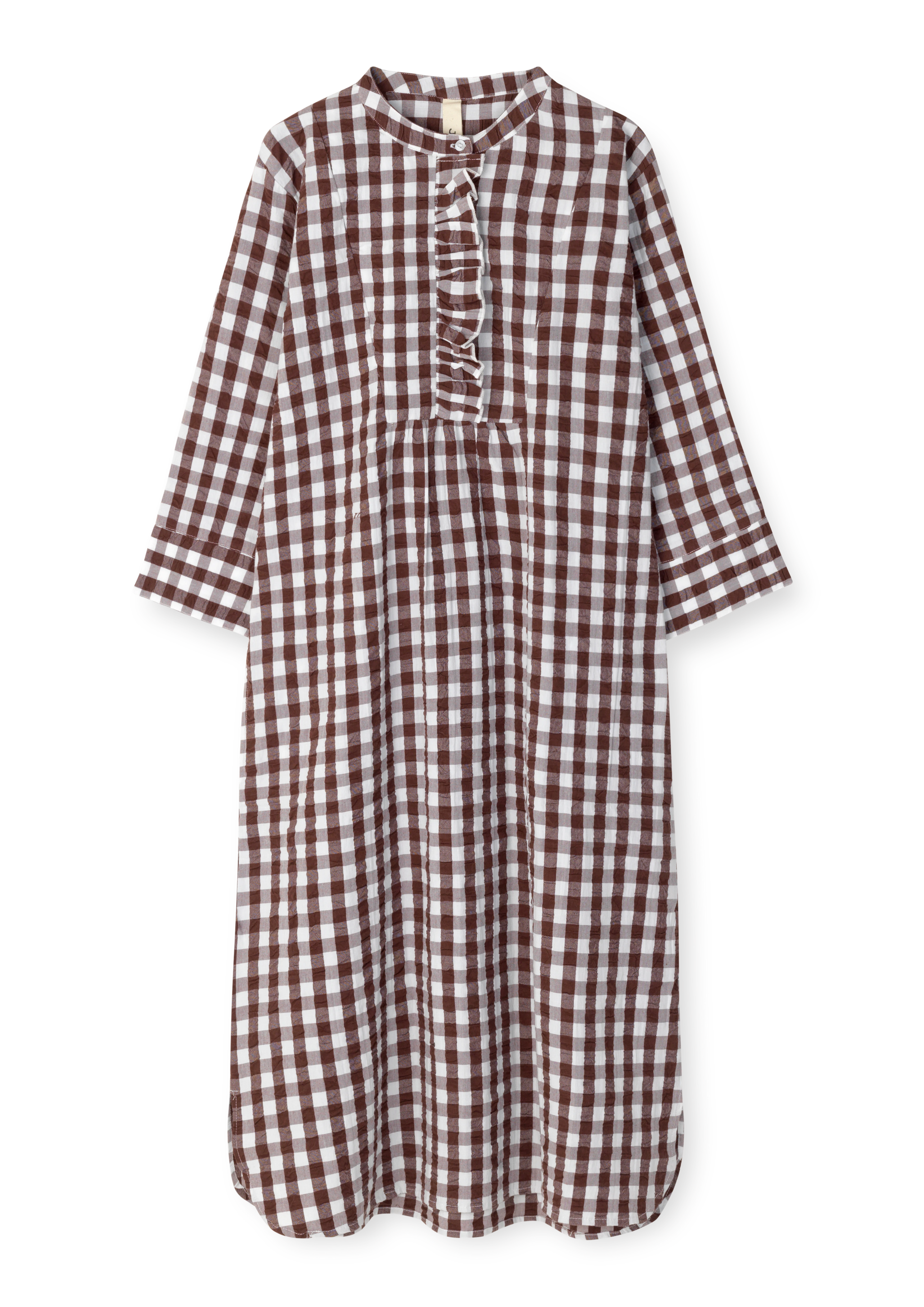 Sonja dress XS från JUNA i färgen Choklad/Vit, tillverkad av Bomull