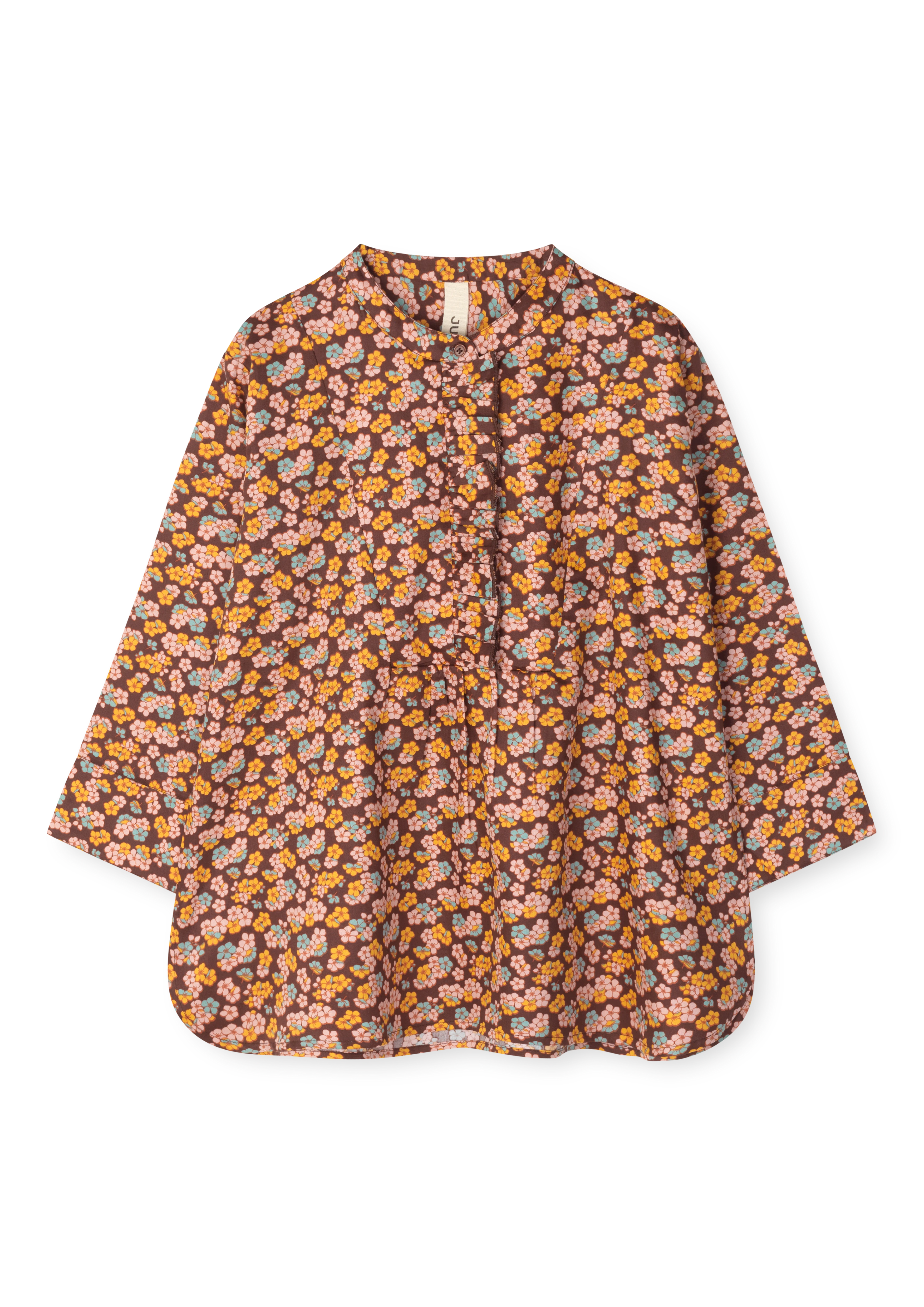 Irene shirt S/M von JUNA in der Farbe Chocolate, hergestellt aus Bauwolle Satin