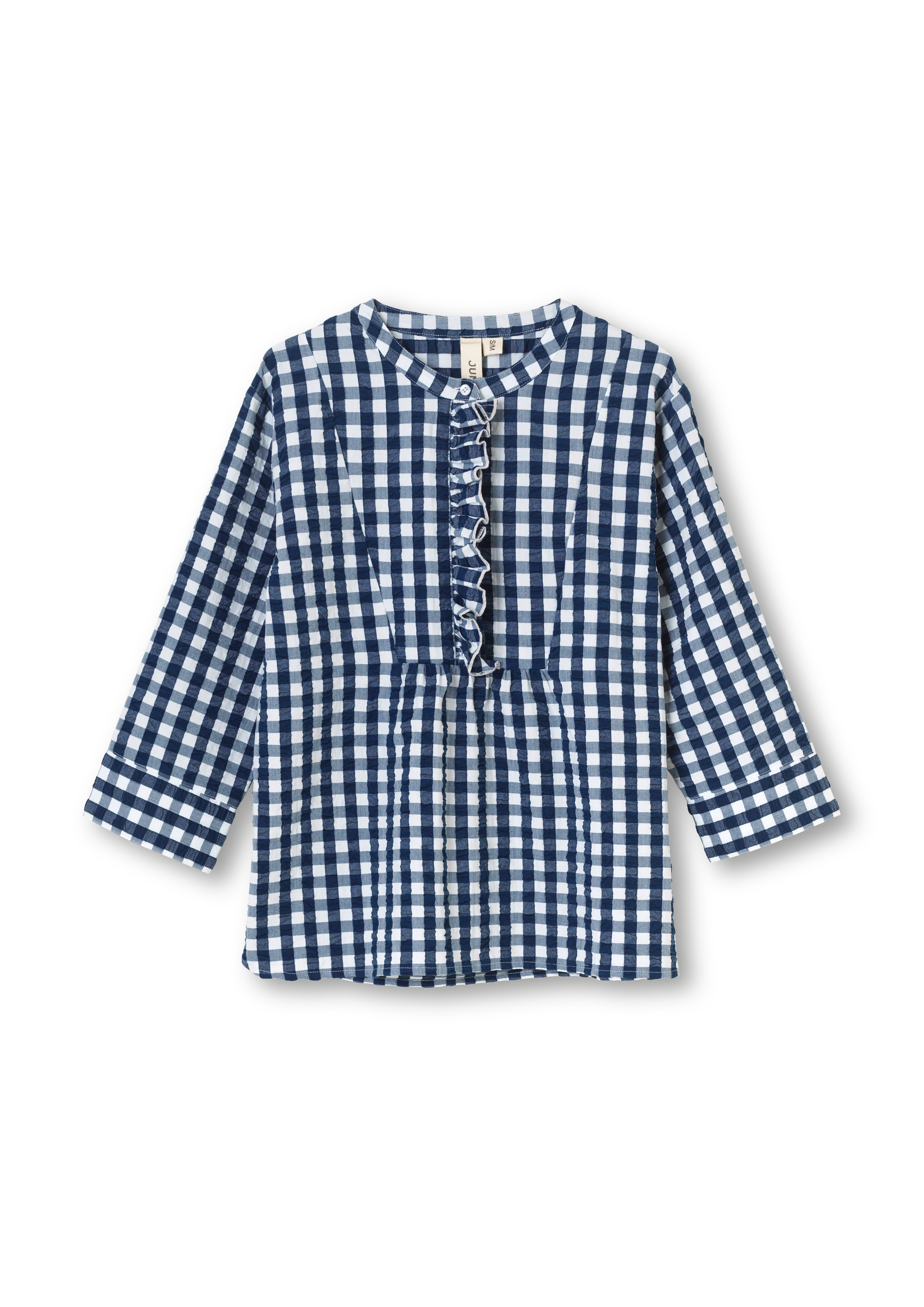 Irene shirt S/M från JUNA i färgen Mörkblå/Vit, tillverkad av Bomull