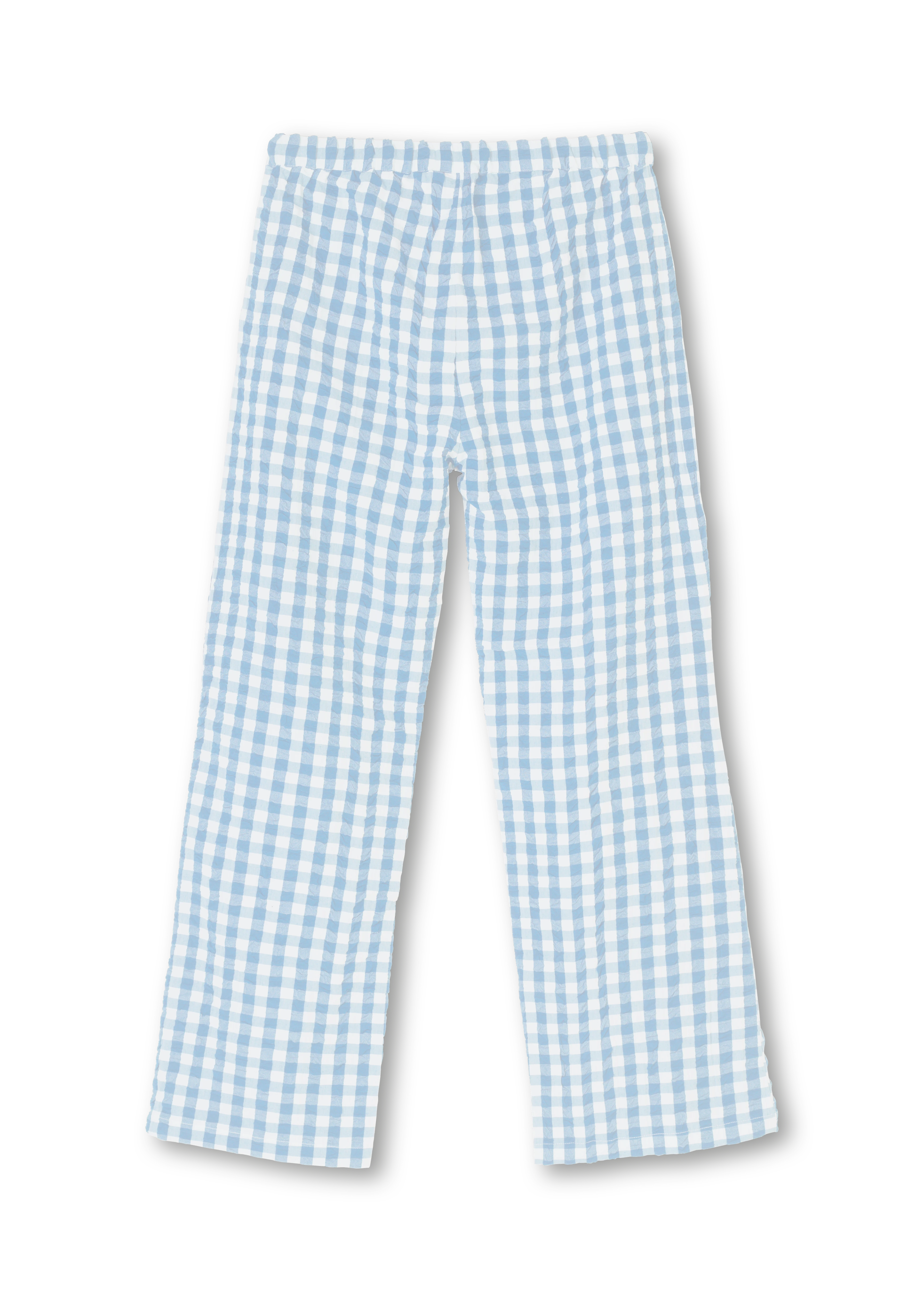 Tanja pants M/L fra JUNA i fargen Lys blå/Hvit, laget av Bomull