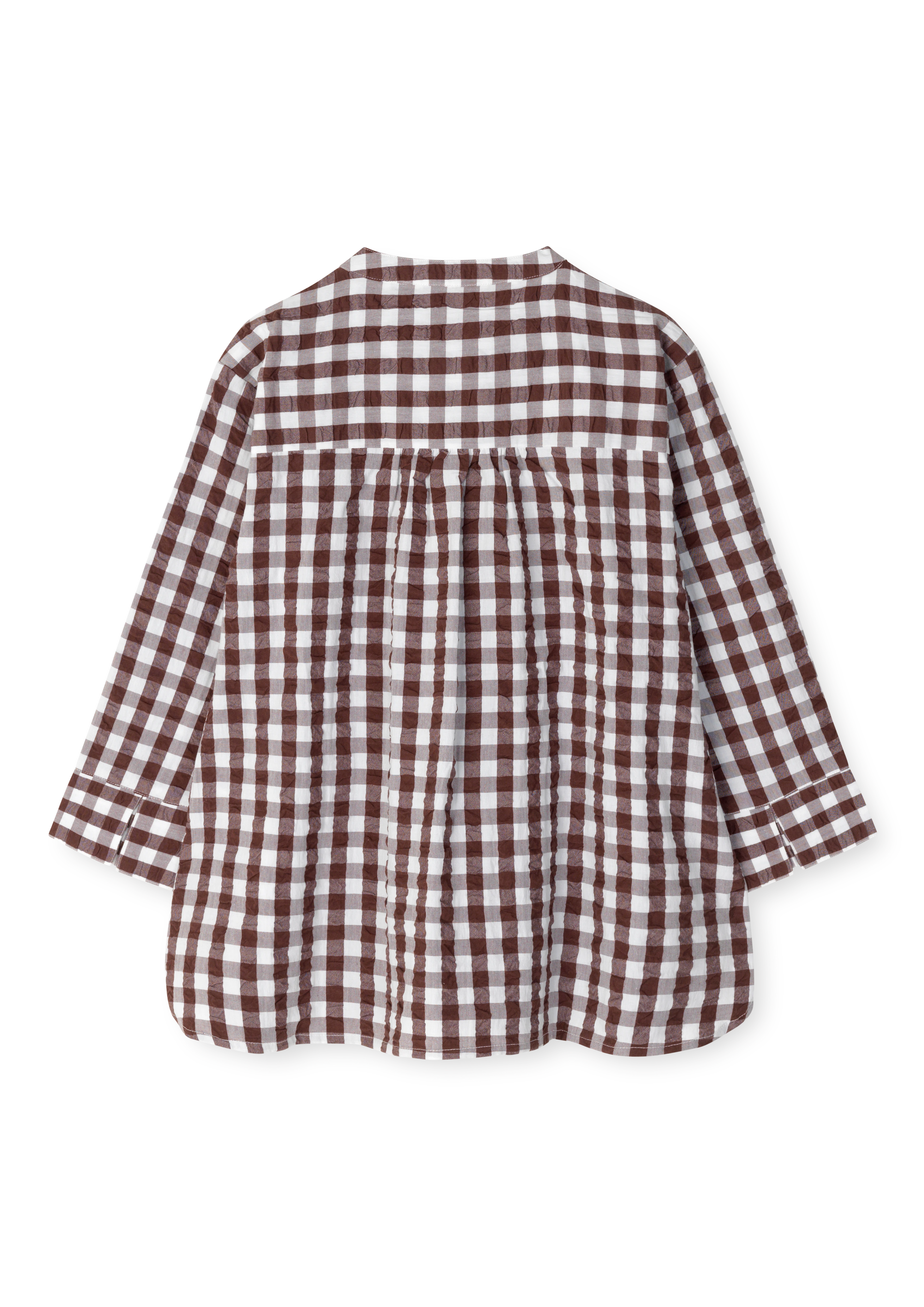 Irene shirt XS from JUNA in Chocolate/White color, made of Cotton