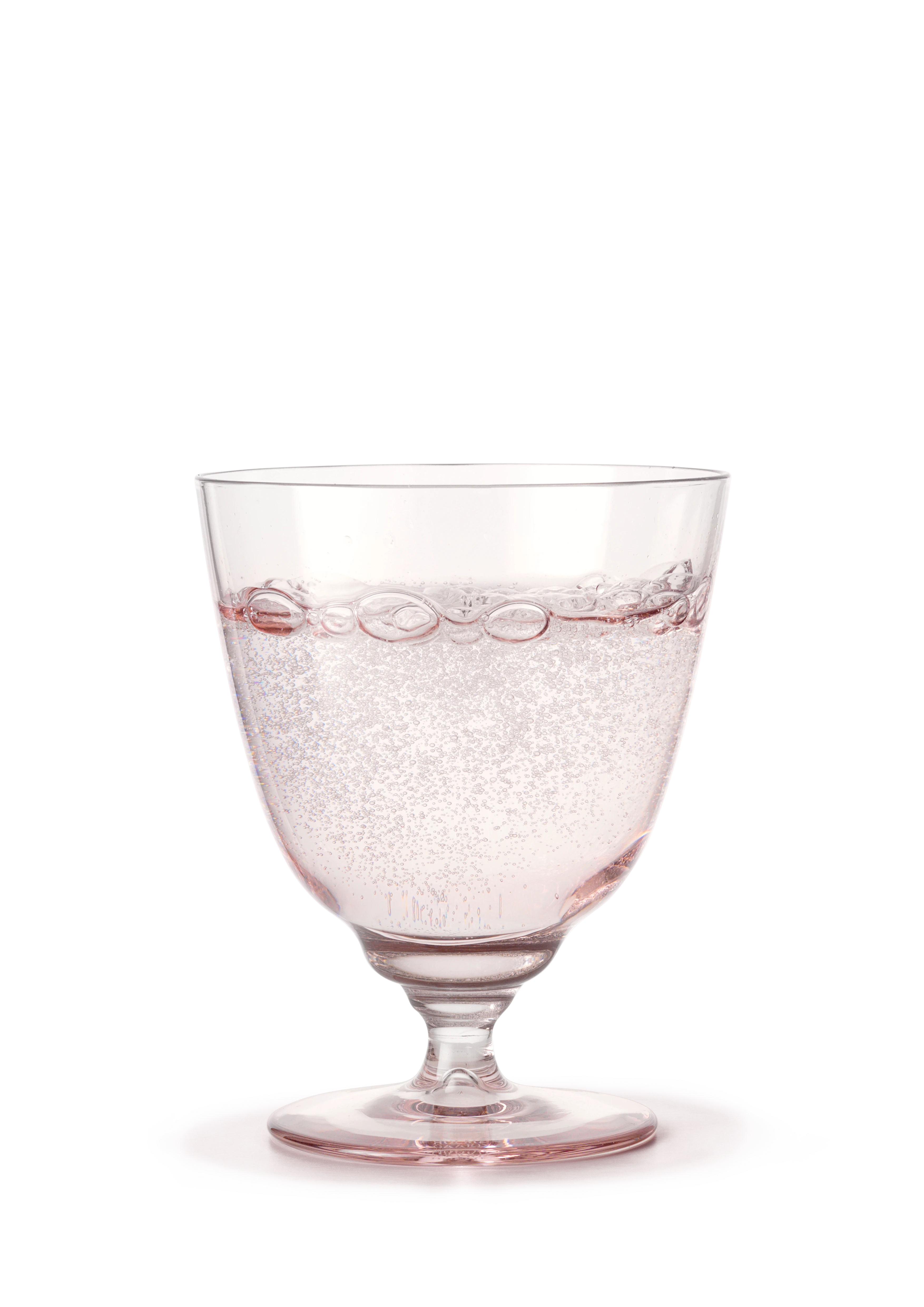 Glass med stett 35 cl fra Holmegaard i fargen Rosa, laget av Glass