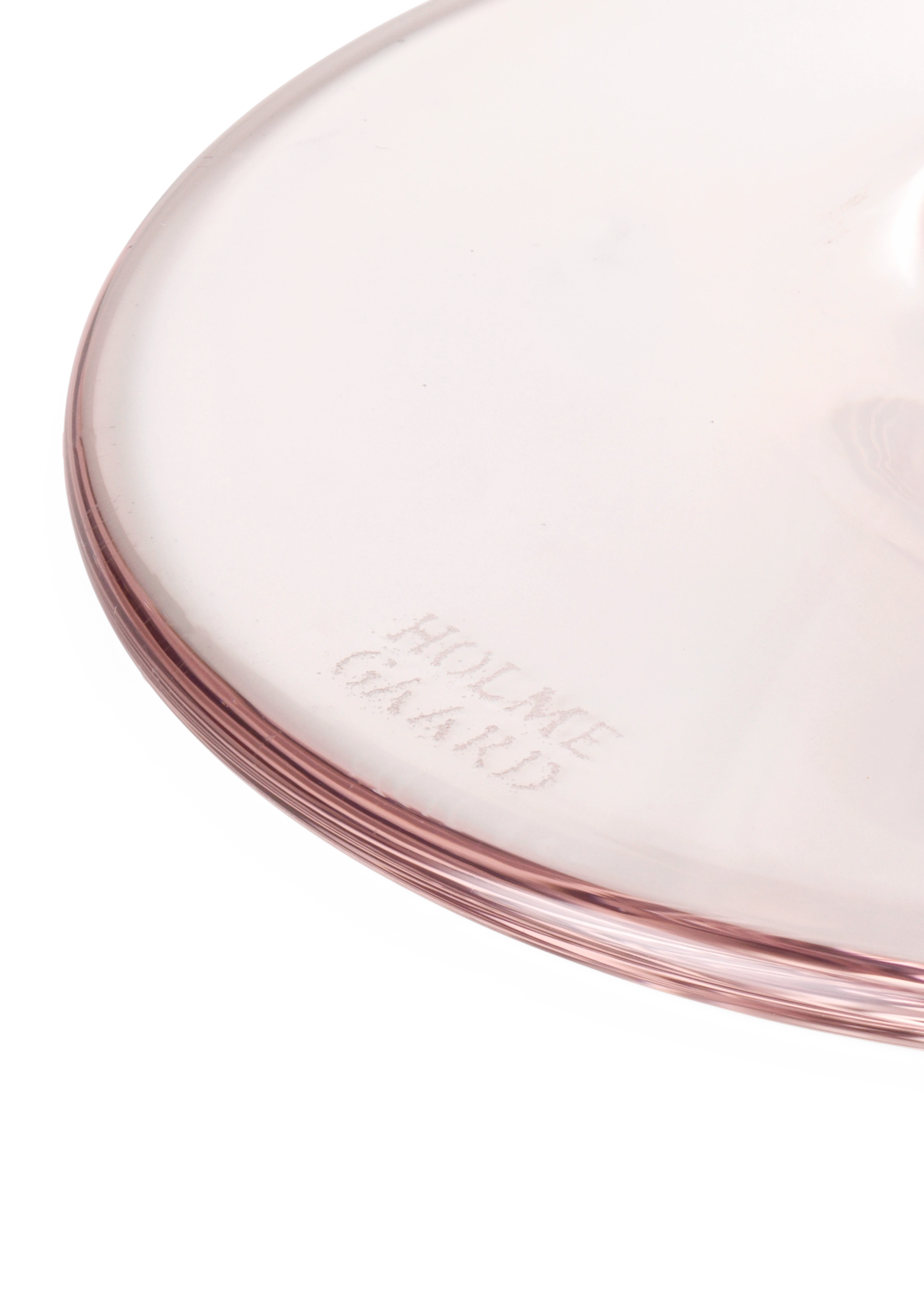 Glass med stett 35 cl fra Holmegaard i fargen Rosa, laget av Glass