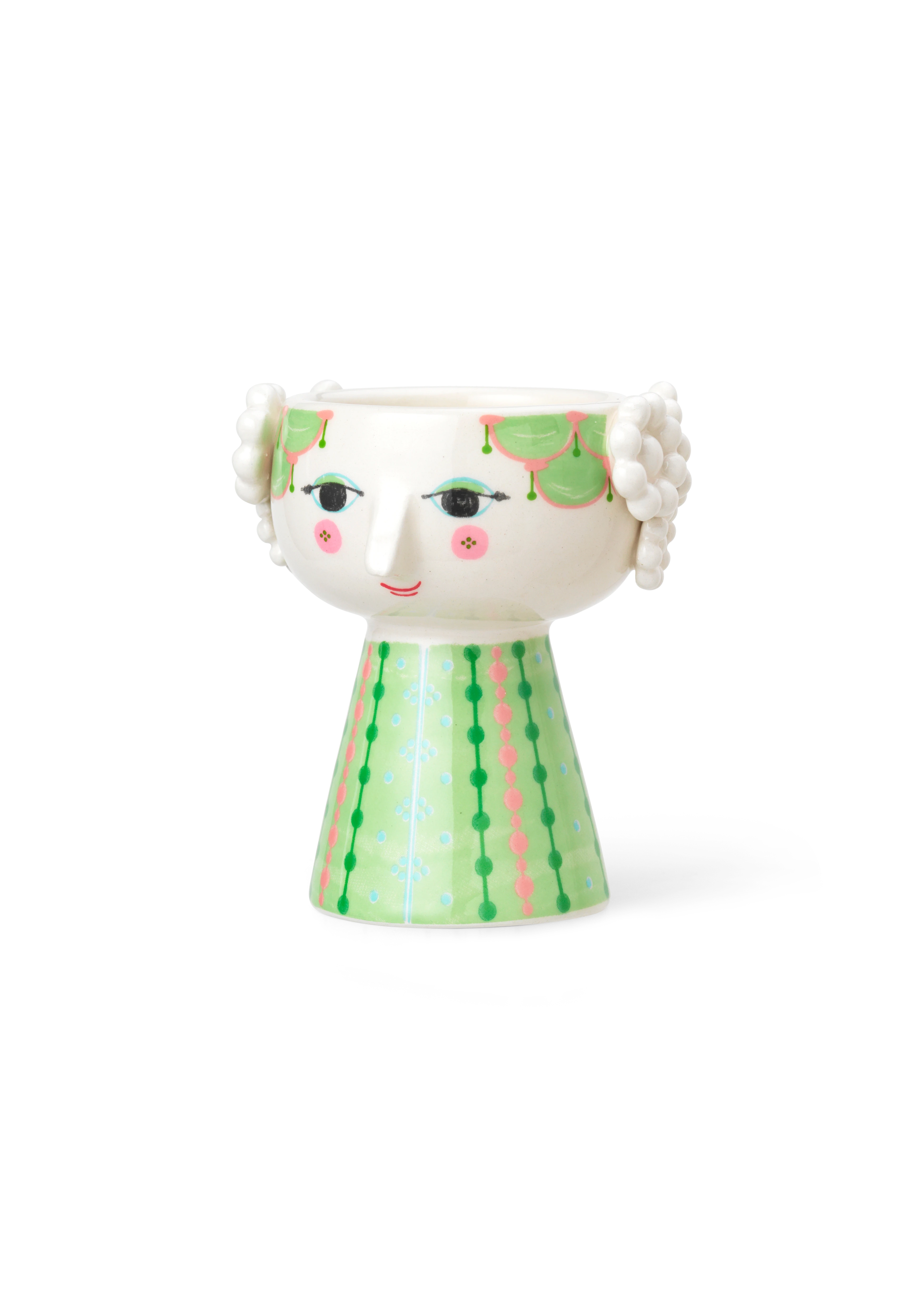 Candle holder H9.5 cm from Bjørn Wiinblad in Light green color, made of Ceramics